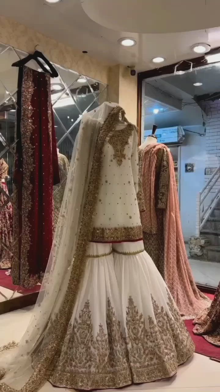 This contains an image of: nikkah dress design idea  wedding dress outfit design idea