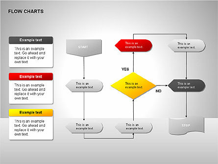 Flow chart tools, Deslizar 11, 00246, Fluxogramas — PoweredTemplate.com