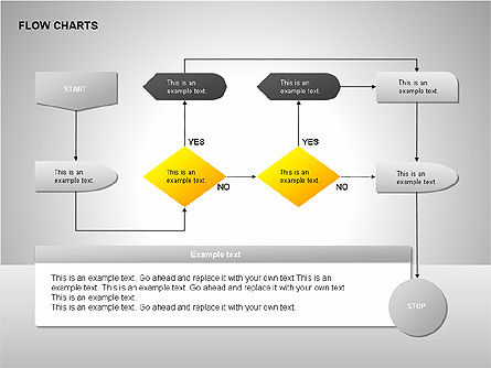 Flow chart tools, Deslizar 12, 00246, Fluxogramas — PoweredTemplate.com