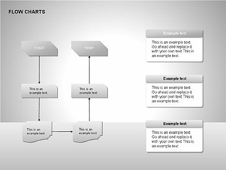 Flow chart tools, Deslizar 2, 00246, Fluxogramas — PoweredTemplate.com