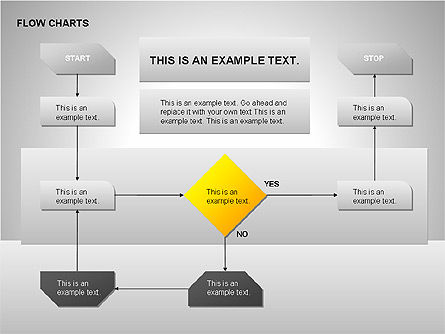 Flow chart tools, Deslizar 3, 00246, Fluxogramas — PoweredTemplate.com