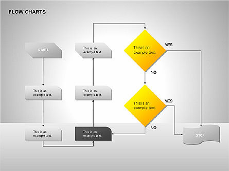 Flow chart tools, Deslizar 4, 00246, Fluxogramas — PoweredTemplate.com