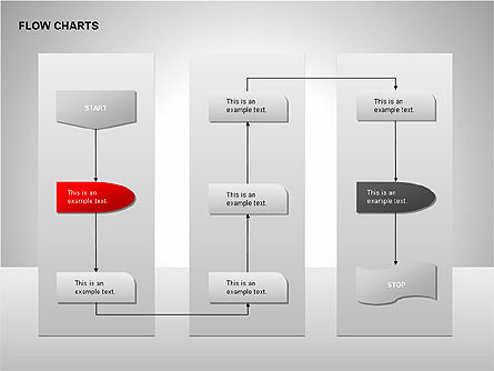 Flow chart tools, Deslizar 5, 00246, Fluxogramas — PoweredTemplate.com