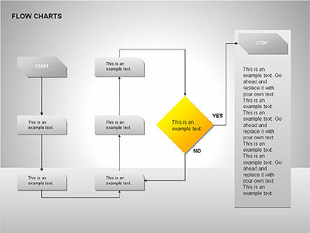 Flow chart tools, Deslizar 6, 00246, Fluxogramas — PoweredTemplate.com