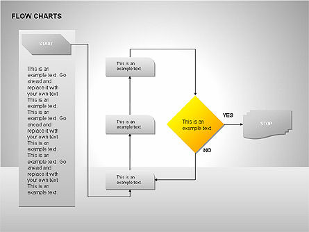 Flow chart tools, Deslizar 7, 00246, Fluxogramas — PoweredTemplate.com