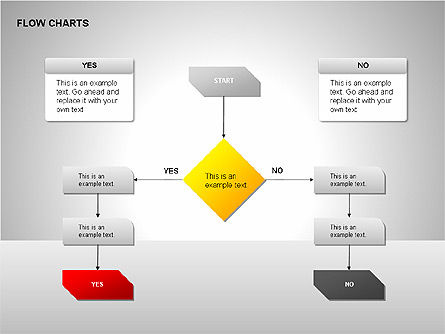 Flow chart tools, Deslizar 8, 00246, Fluxogramas — PoweredTemplate.com