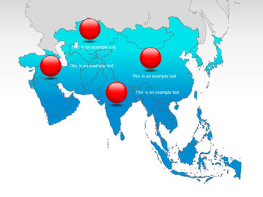 Mapa do PowerPoint - ásia, Deslizar 10, 00002, Modelos de Apresentações — PoweredTemplate.com