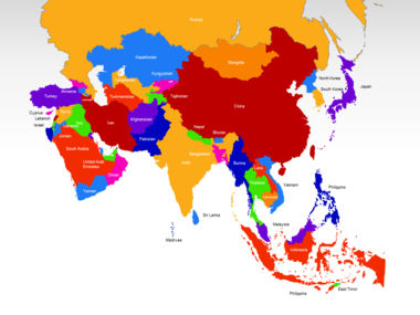 Mapa do PowerPoint - ásia, Deslizar 2, 00002, Modelos de Apresentações — PoweredTemplate.com