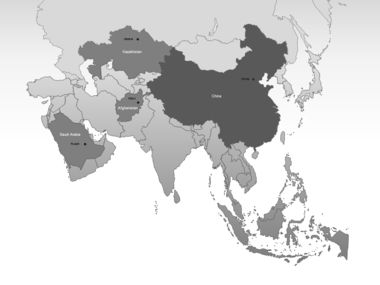 Mapa do PowerPoint - ásia, Deslizar 3, 00002, Modelos de Apresentações — PoweredTemplate.com