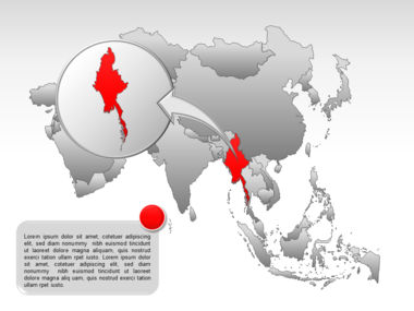 Mapa do PowerPoint - ásia, Deslizar 42, 00002, Modelos de Apresentações — PoweredTemplate.com