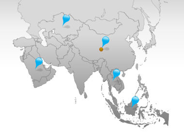 Mapa do PowerPoint - ásia, Deslizar 5, 00002, Modelos de Apresentações — PoweredTemplate.com