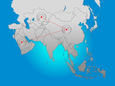 Mapa do PowerPoint - ásia, Deslizar 6, 00002, Modelos de Apresentações — PoweredTemplate.com