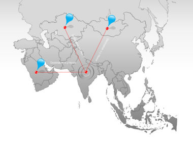 Mapa do PowerPoint - ásia, Deslizar 7, 00002, Modelos de Apresentações — PoweredTemplate.com