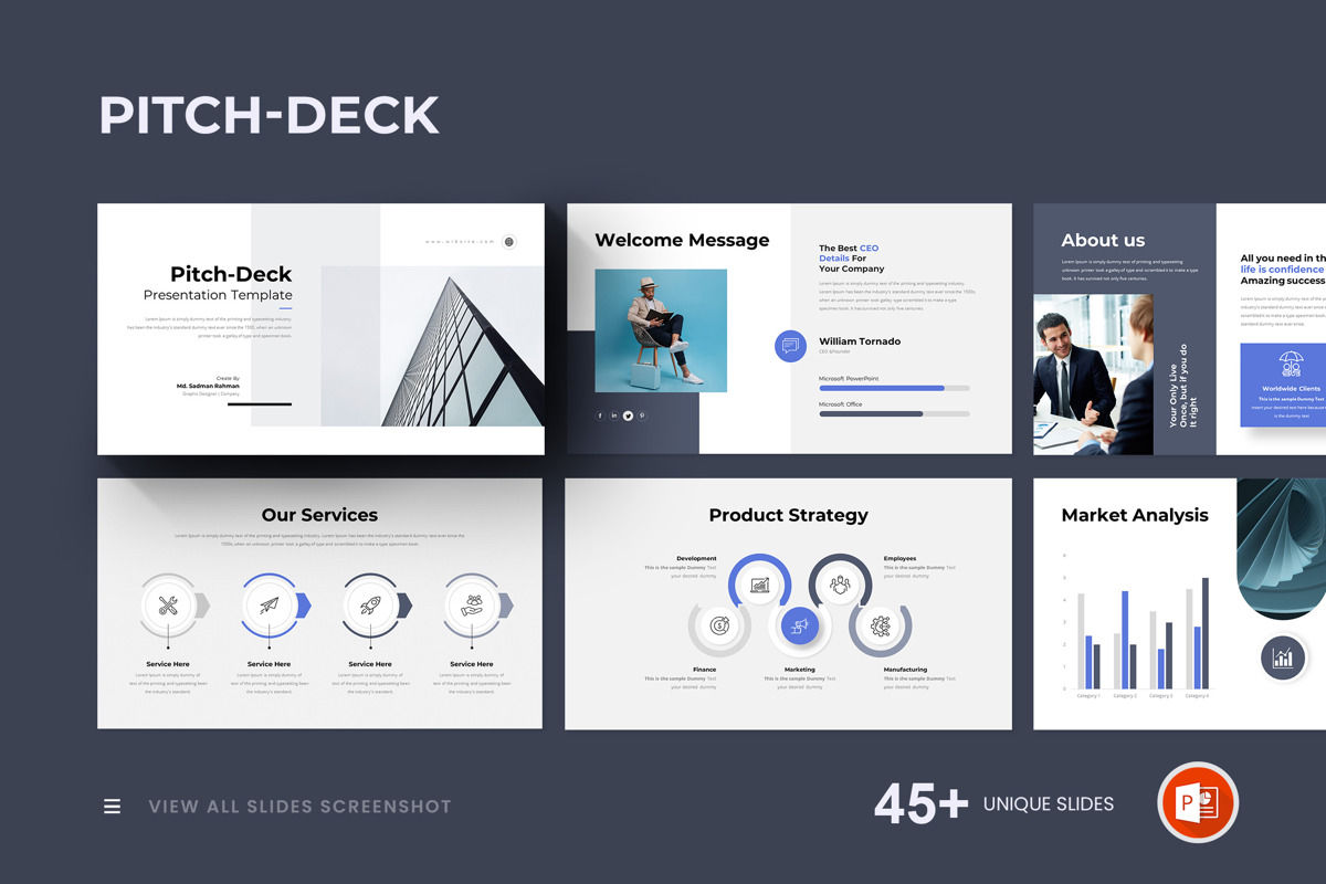 Pitch-Deck Presentation PowerPoint Template | Presentation Template 116558