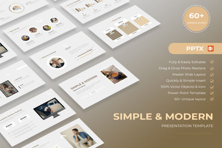 Simple And Modern Presentation Template, Modelo do PowerPoint, 14153, Negócios — PoweredTemplate.com