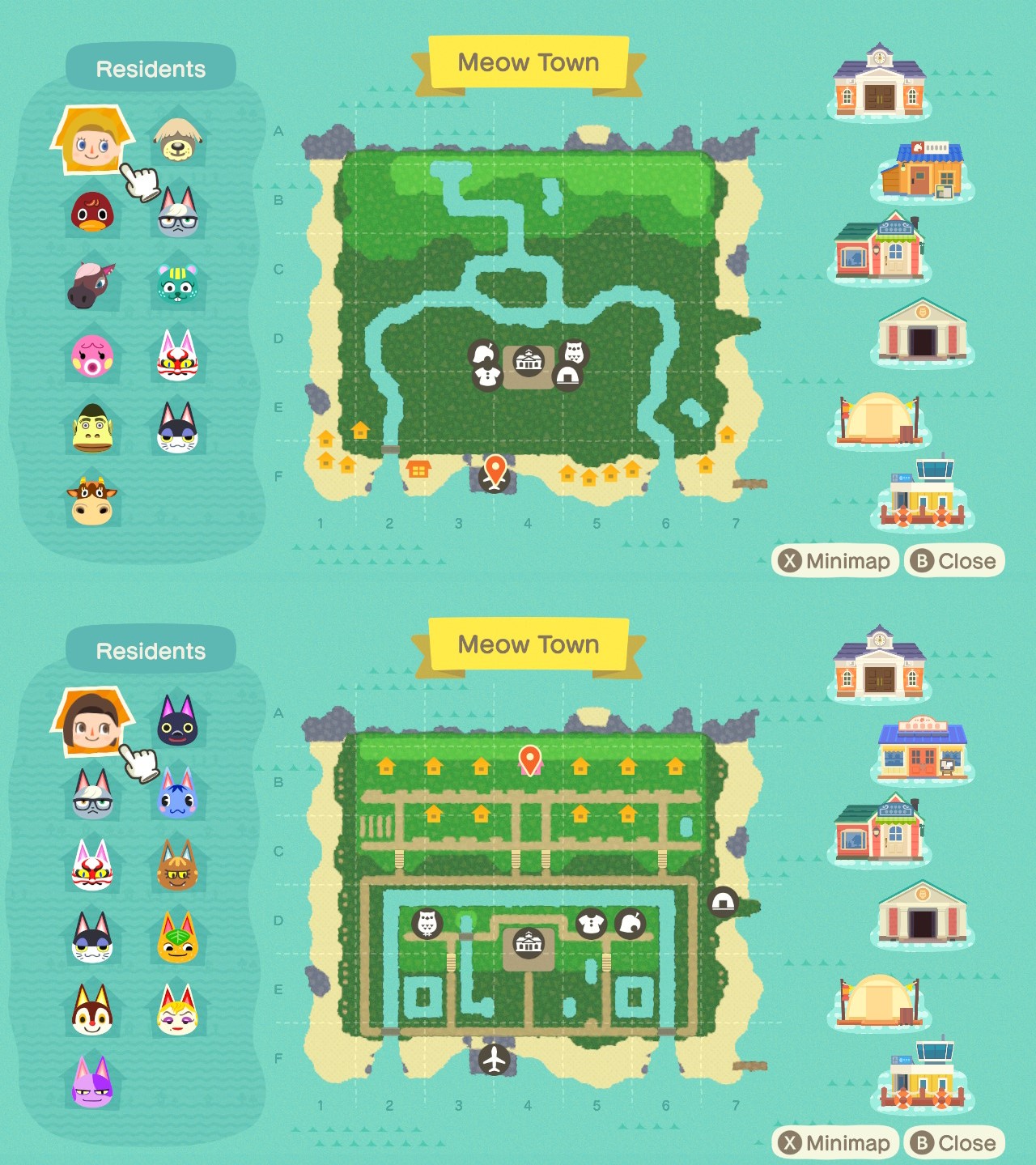 Meow Town before and after! : r/AnimalCrossing