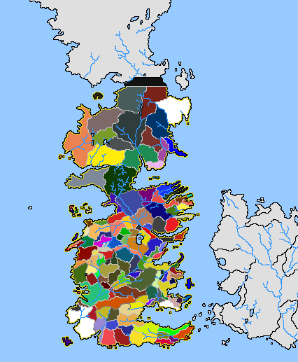 (Spoilers main) Follow up, coloured map of westeros at the beginning of ...