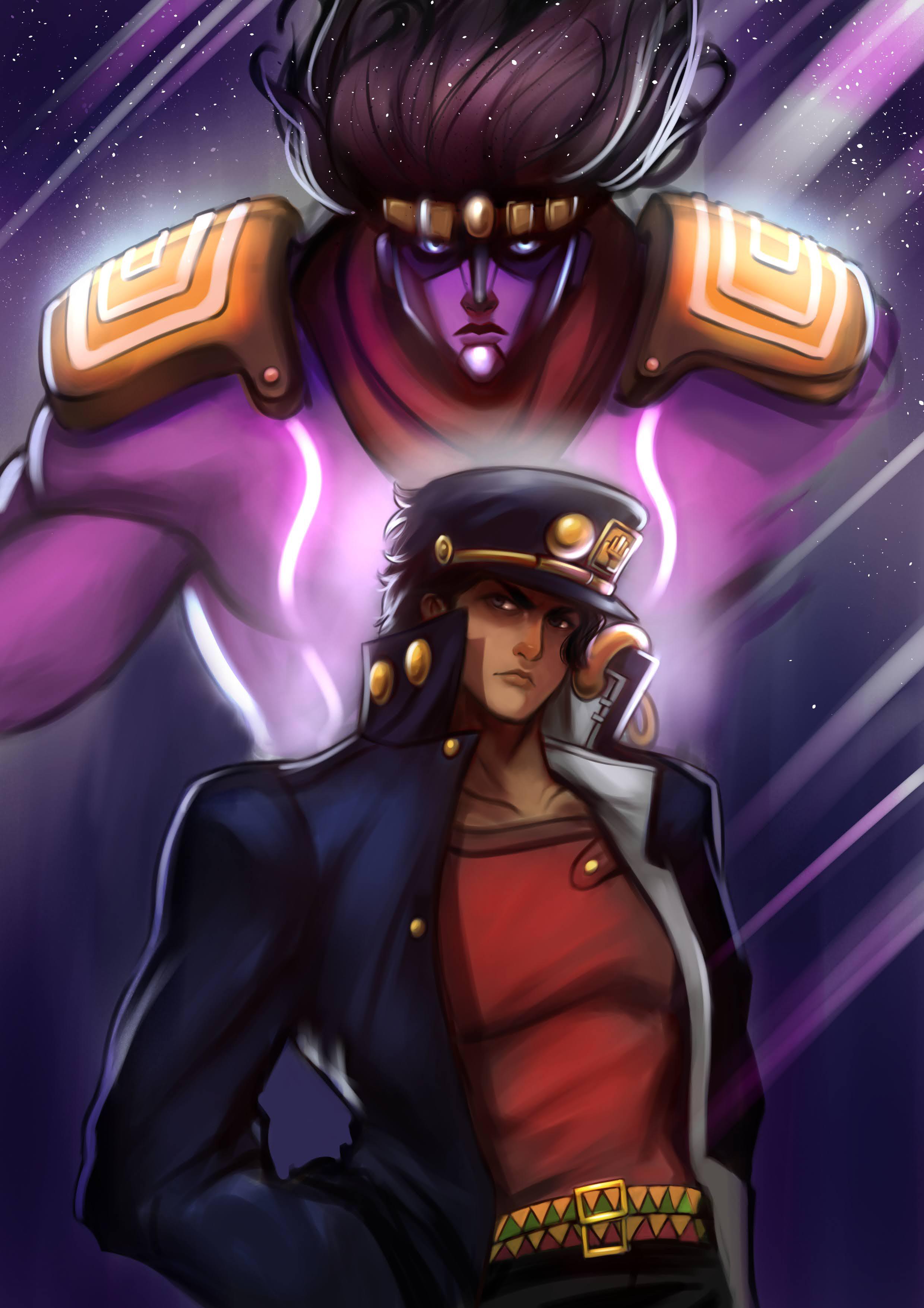 Kujo Jotary & Star Platinum fan art [by me] : StardustCrusaders