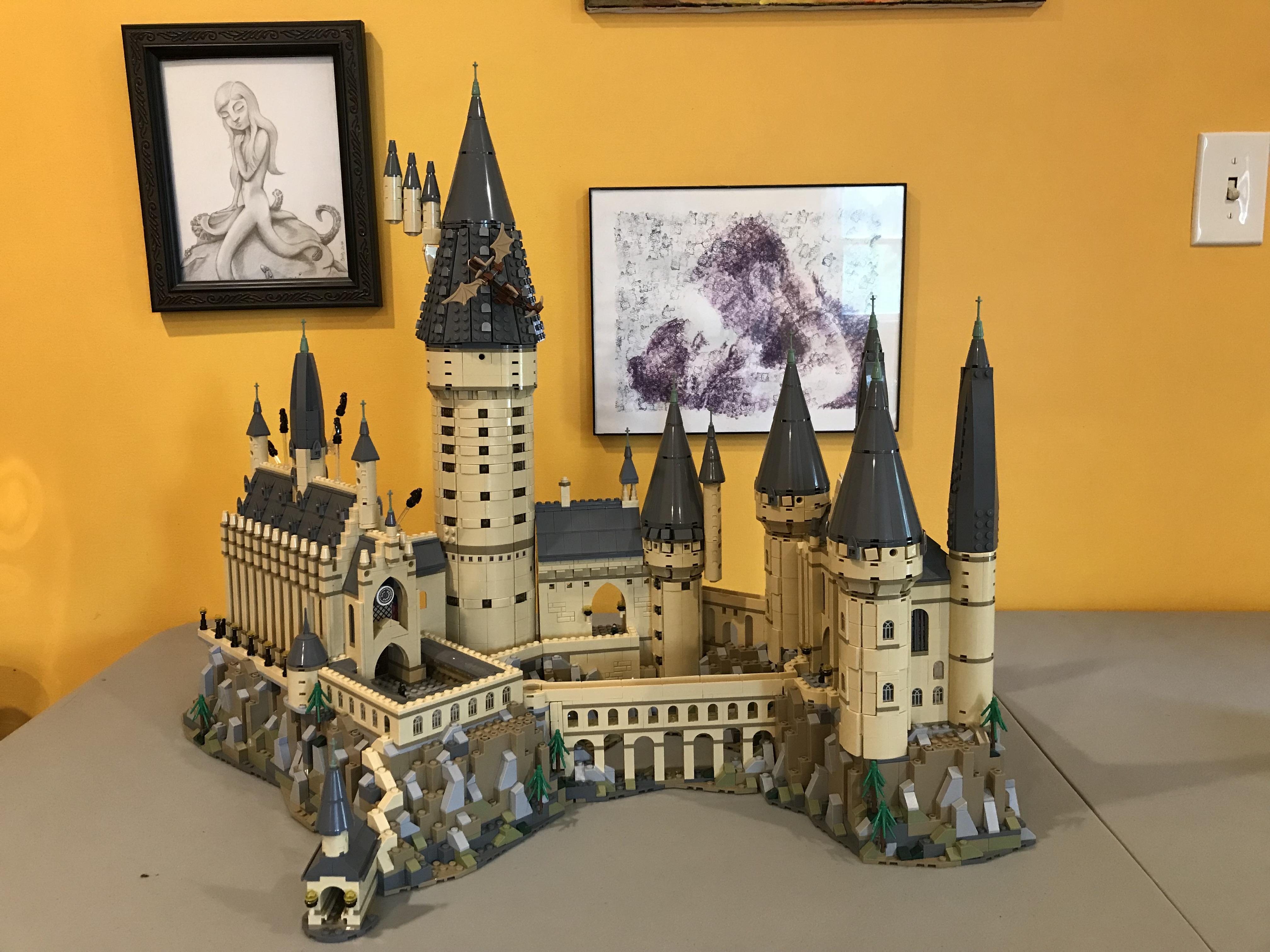 My husband and I finished the LEGO Hogwarts castle today! It look about ...