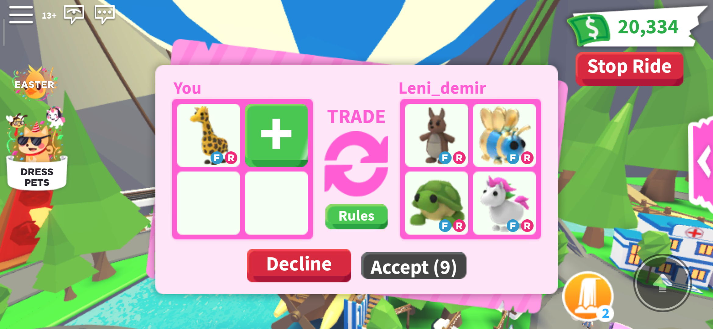 Adopt me trade game