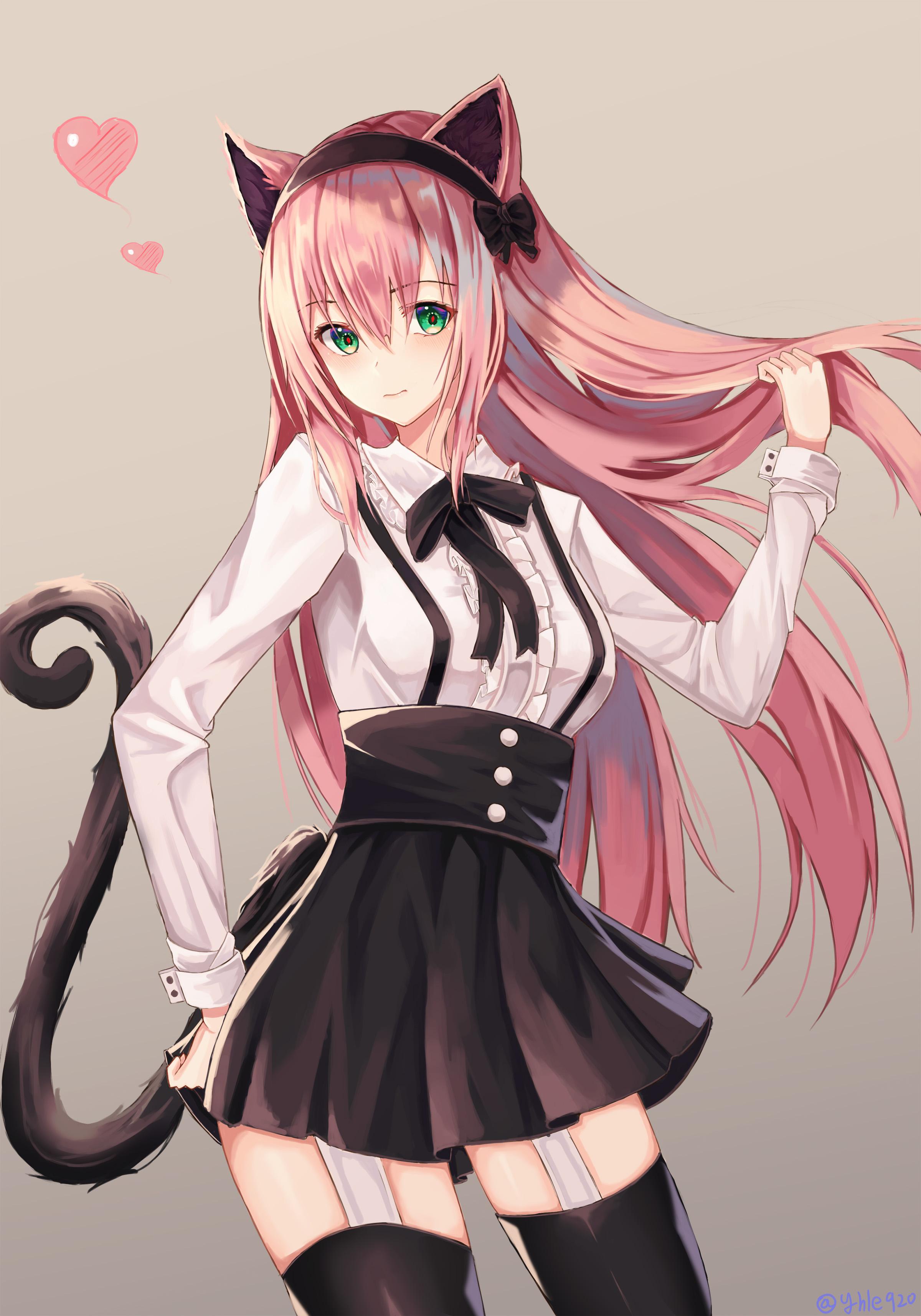 Anime Cat Girl With Pink Hair