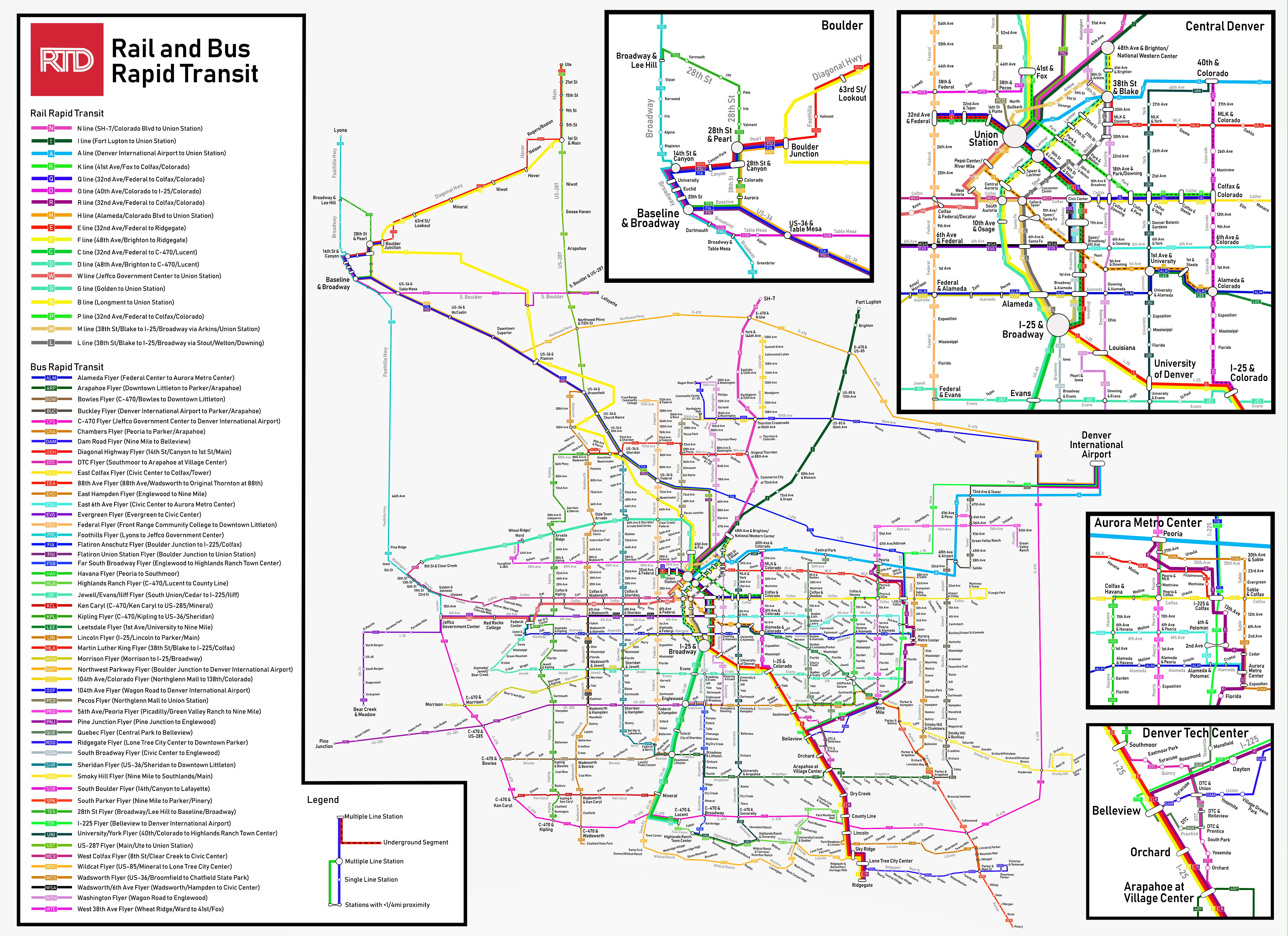 Denver RTD Light Rail Map