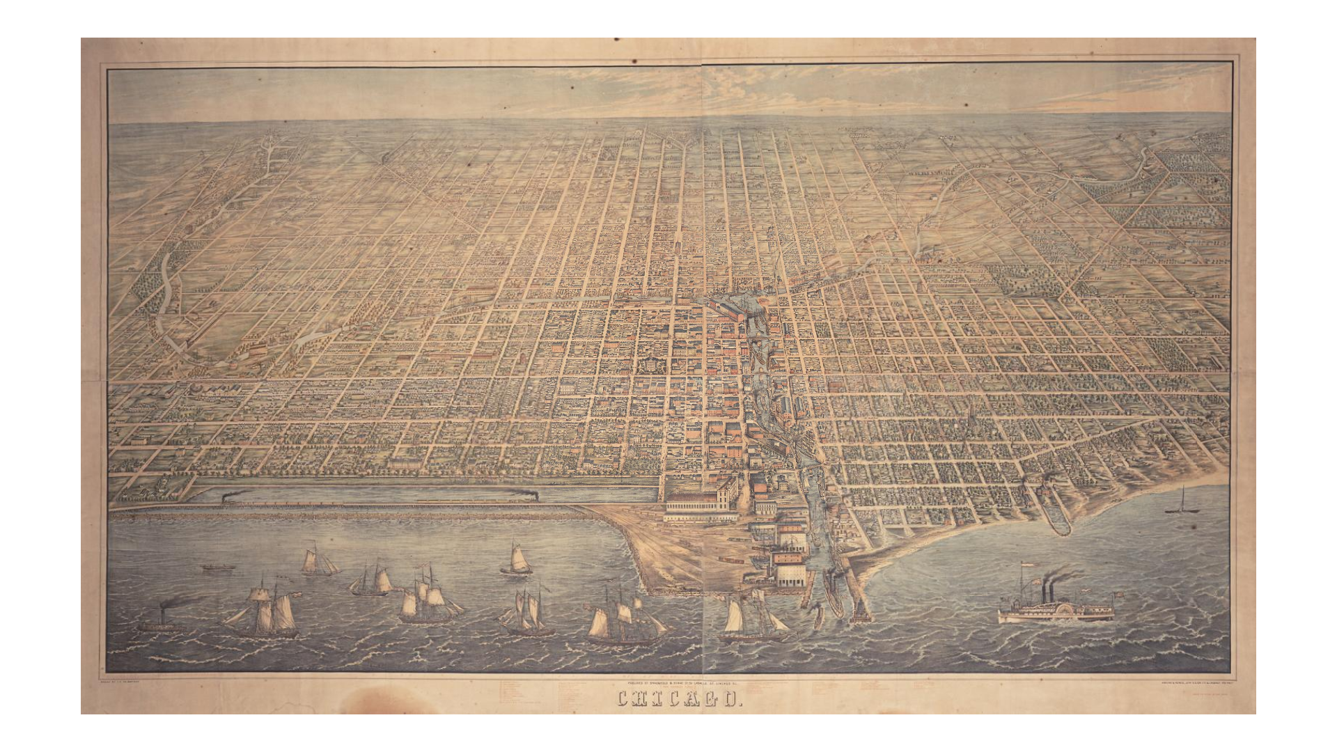 Bird's Eye View of Chicago, 1857 : r/ImagesOfIllinois