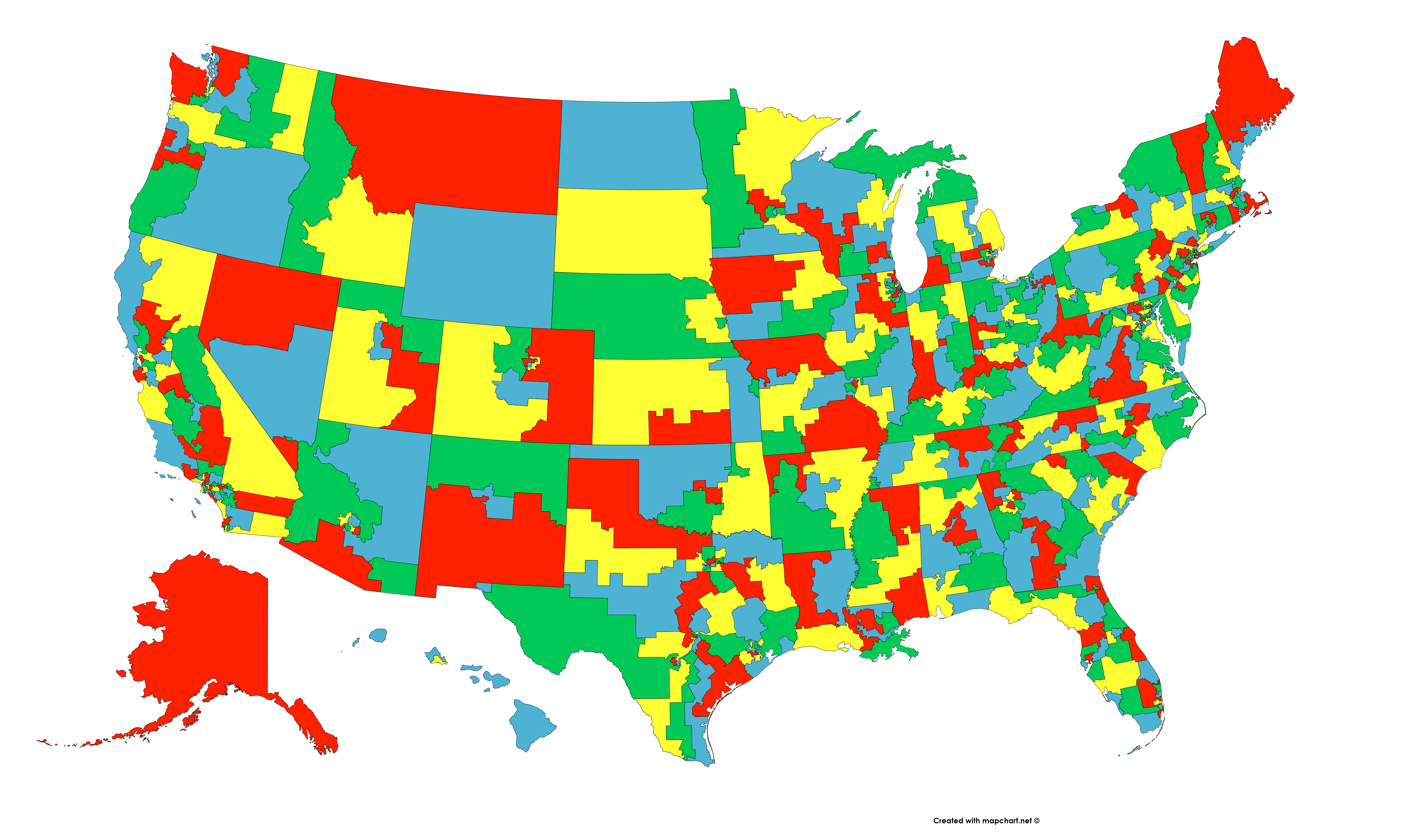 Coloring A Map Of Us Congressional Districts In Only Colors R Mapporn ...