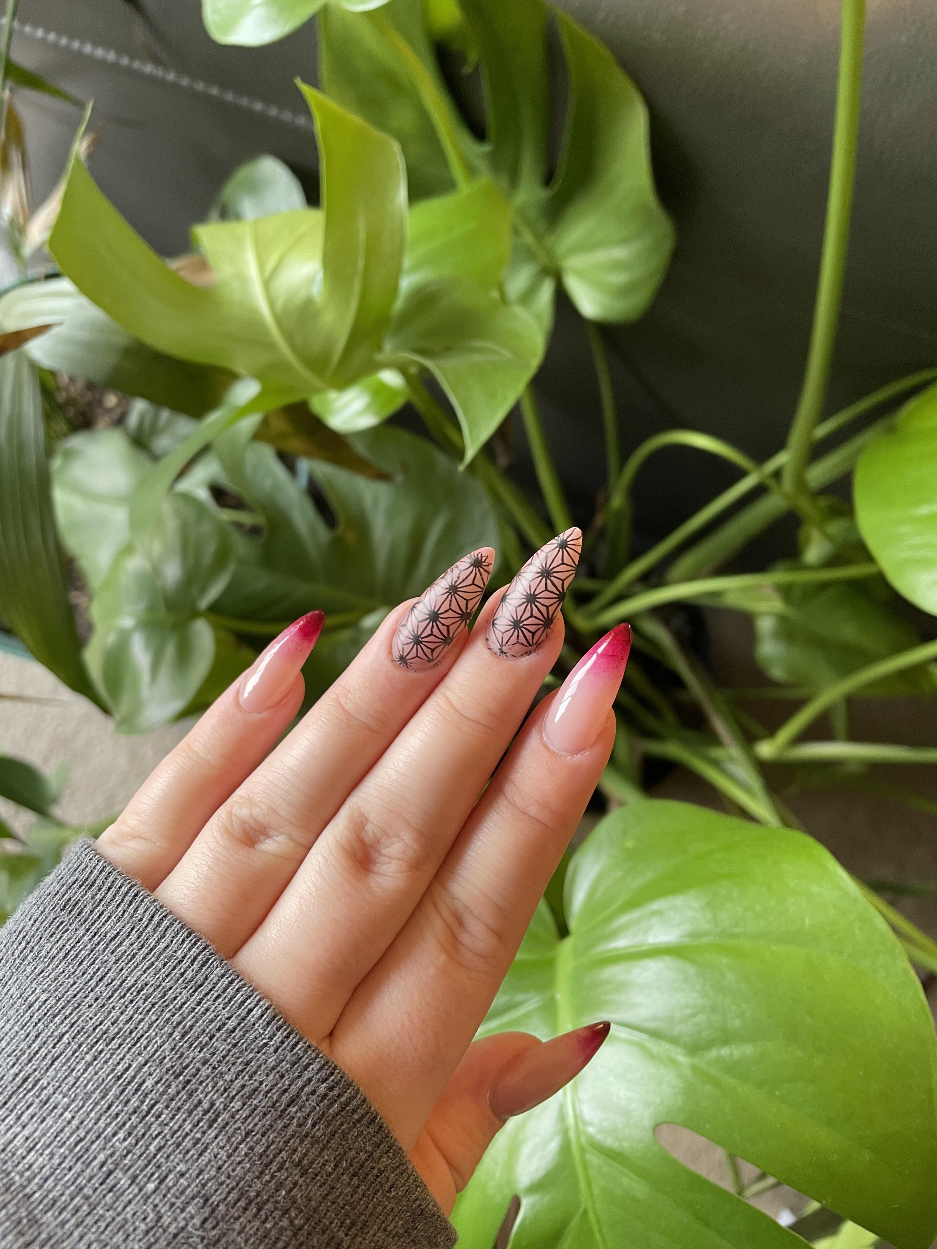 Demon Slayer Nezuko nail art  rNails