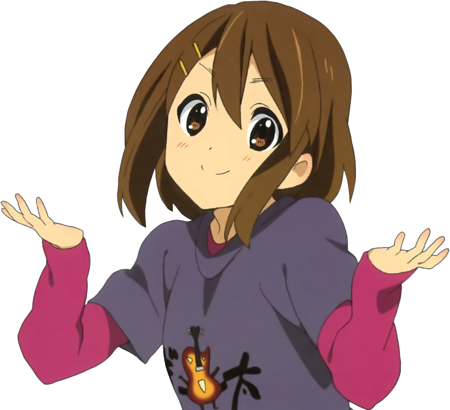 Hi-Res Transparent Yui shrug : r/k_on