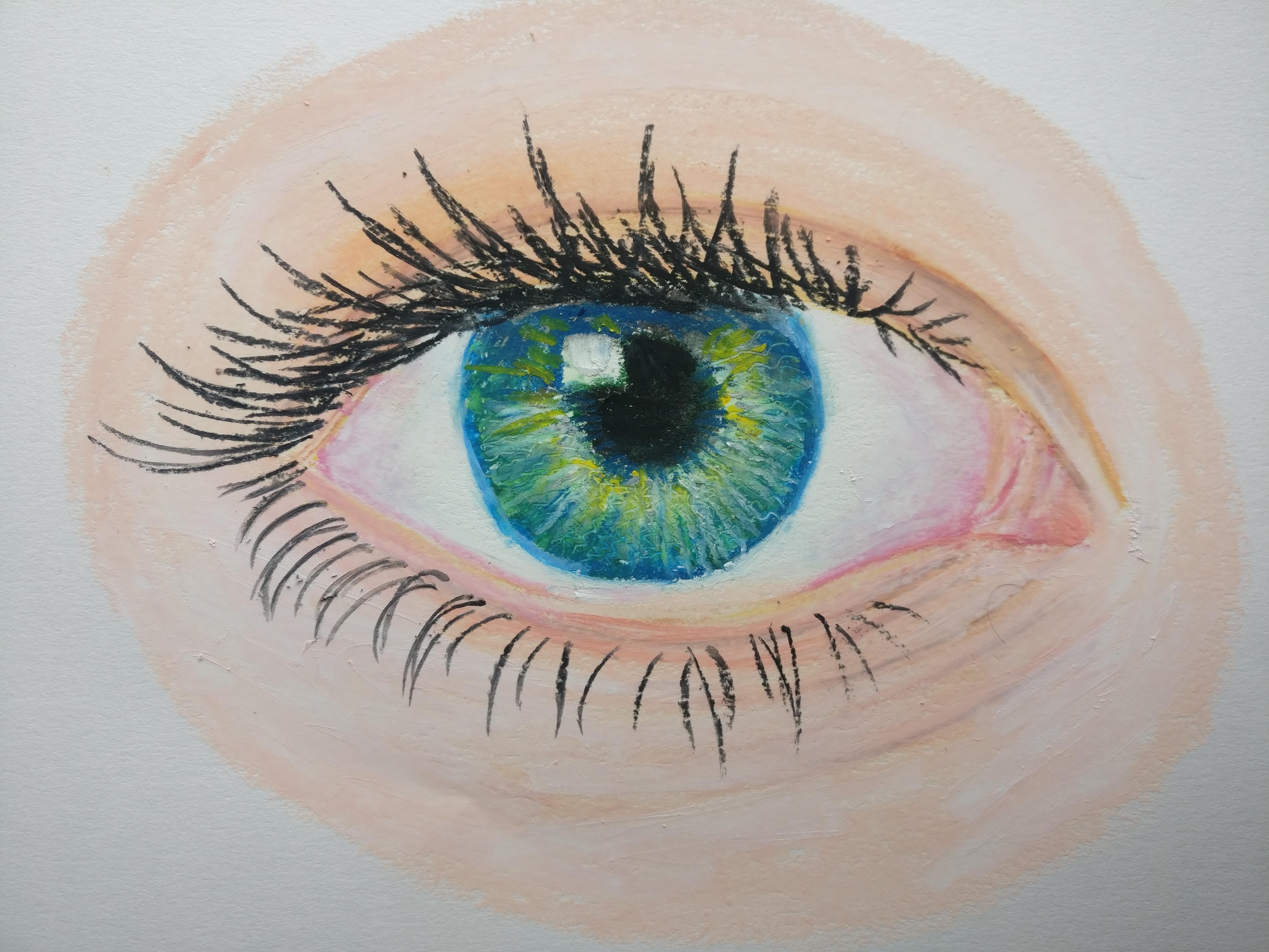 Eye in Oil Pastel : r/drawing