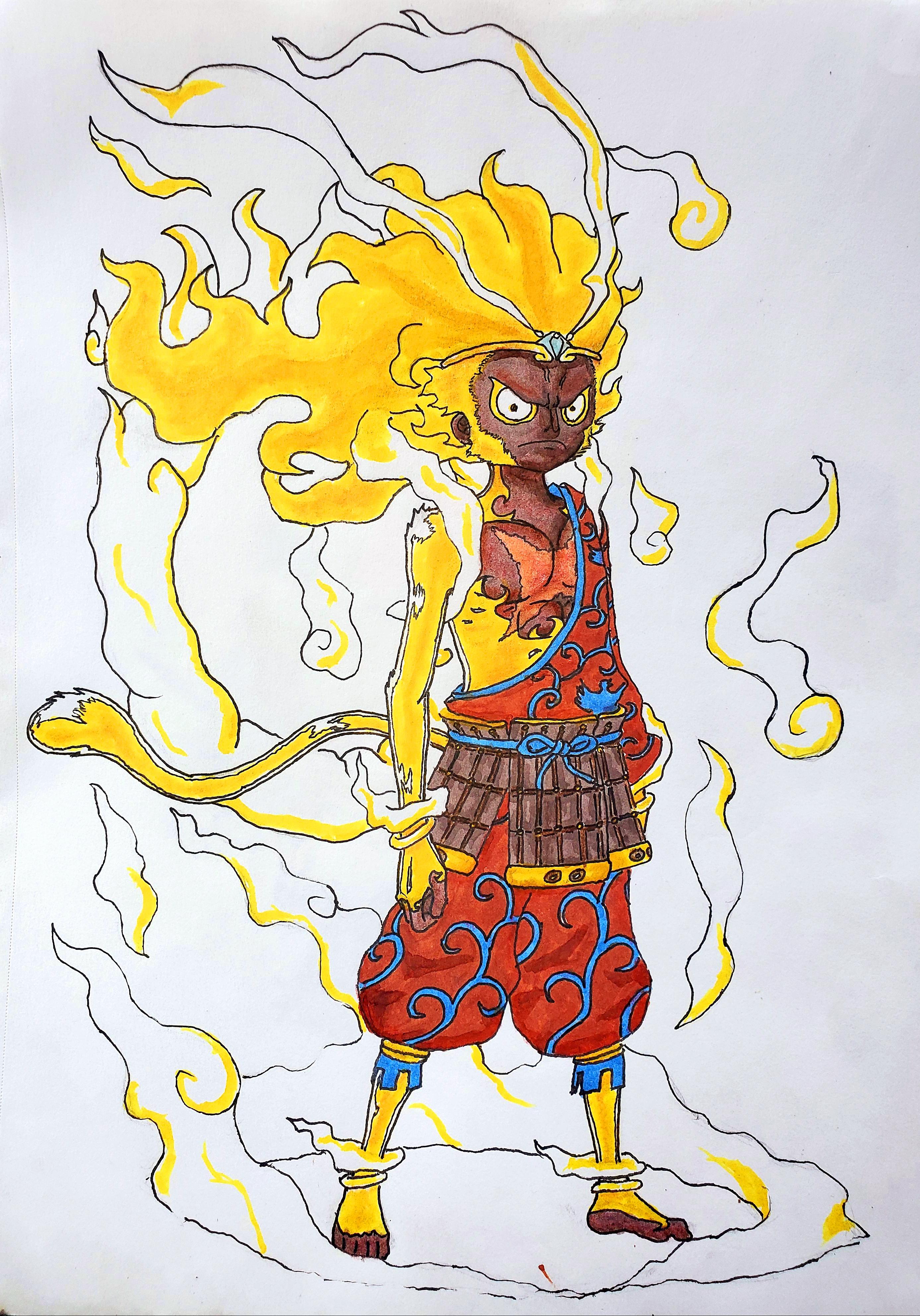 Oc Fanart Luffy Awakened Monkey King Onepiece