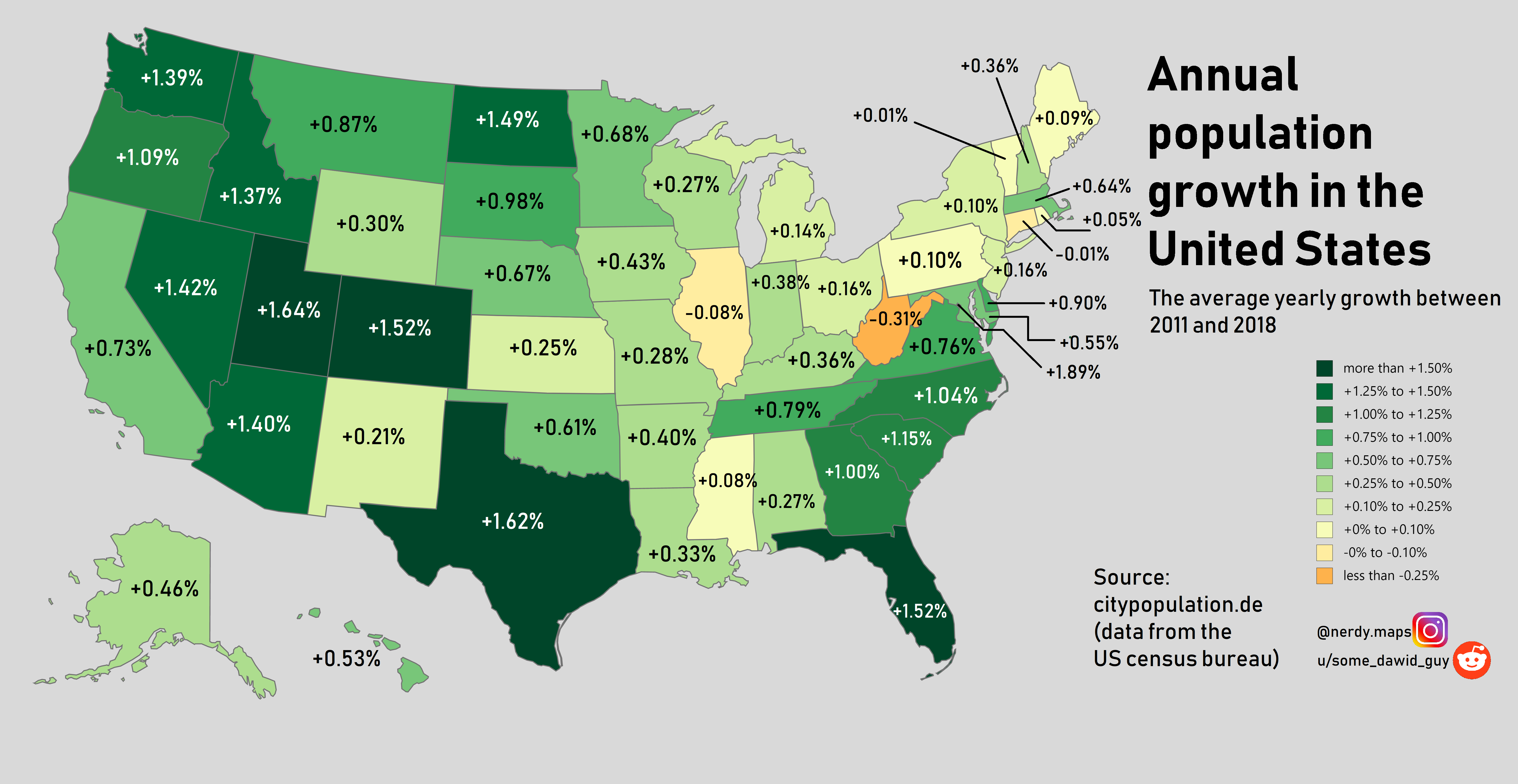 Population Growth By County Map