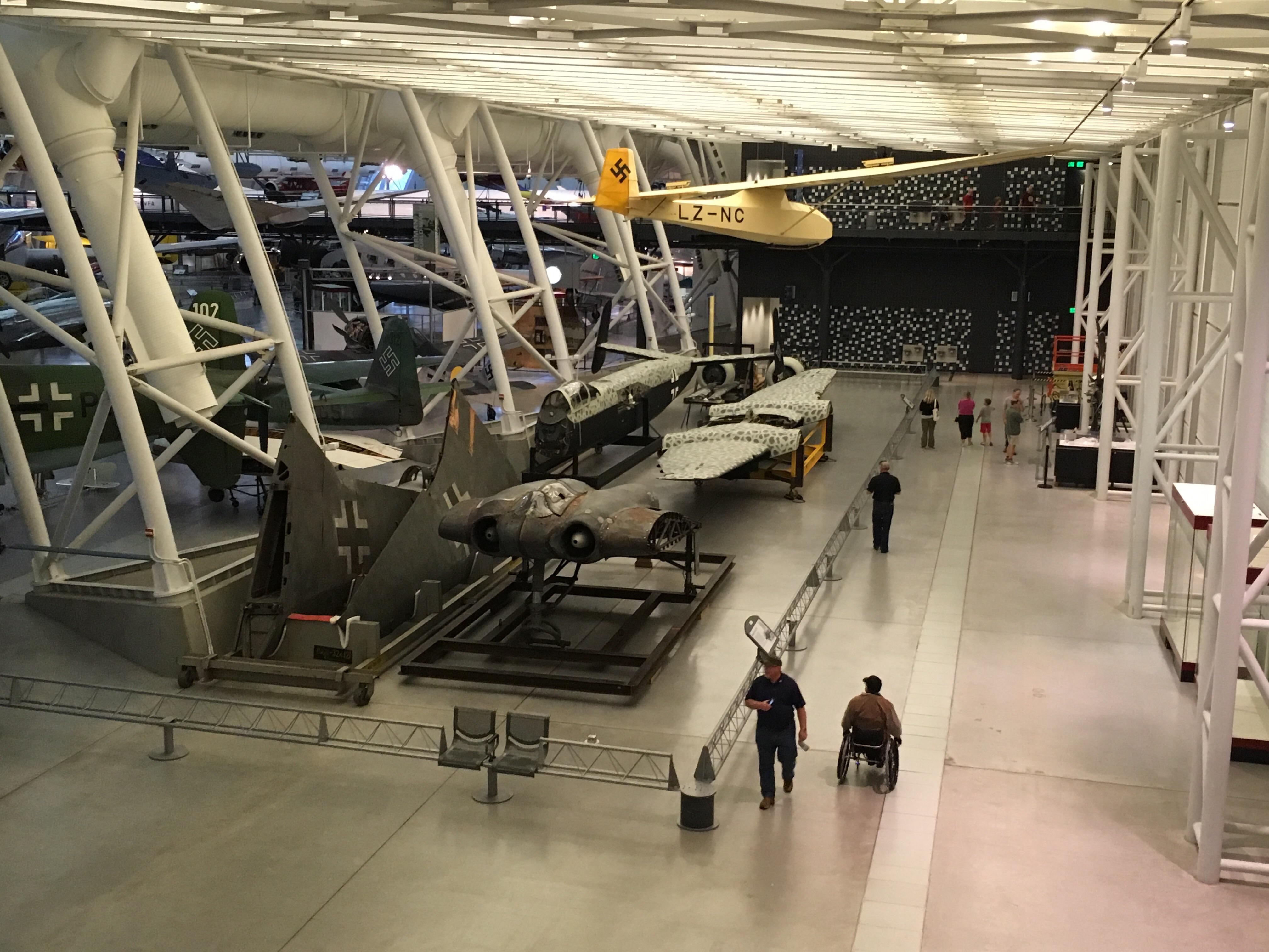 Newly Unveiled Horten Ho 229 Flying Wing Freshly Out Of Restoration Body Is To The Right And Wing Pallets Are To The Left Wear And Tear Has Prevented The Wings From Being