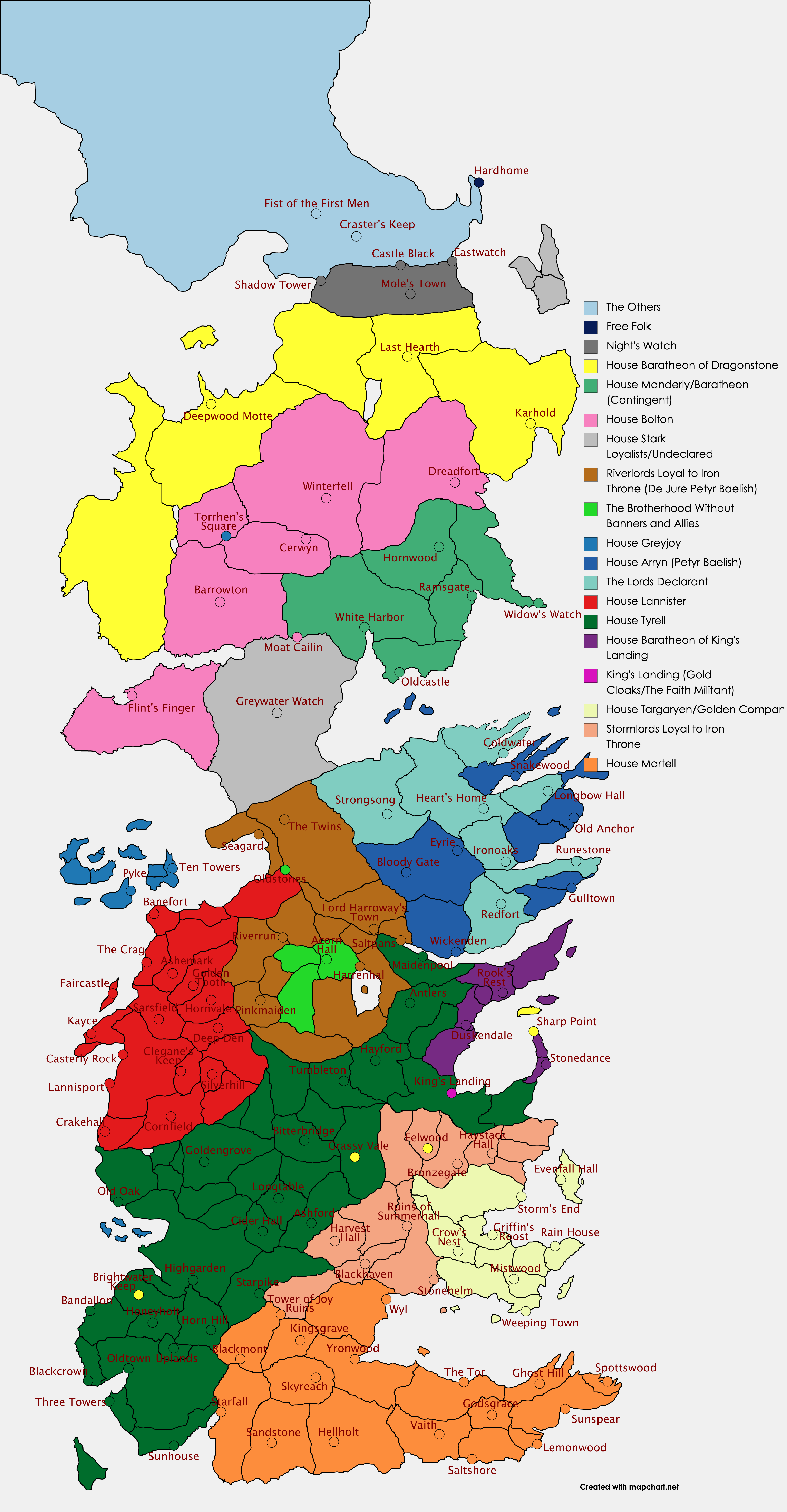 (Spoilers TWOW) My attempt at a political map of Westeros at the ...