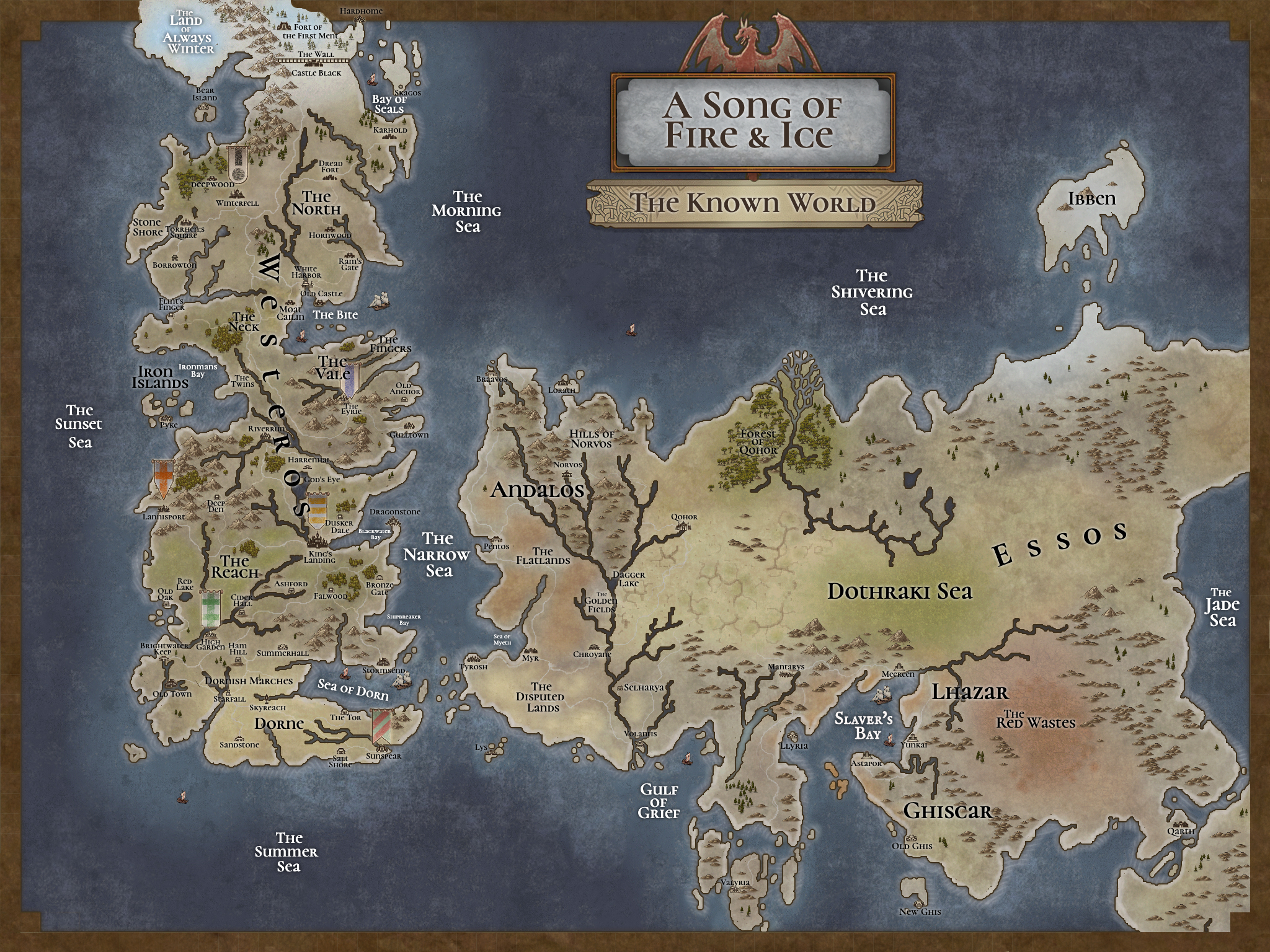 Song Of Ice And Fire World Map