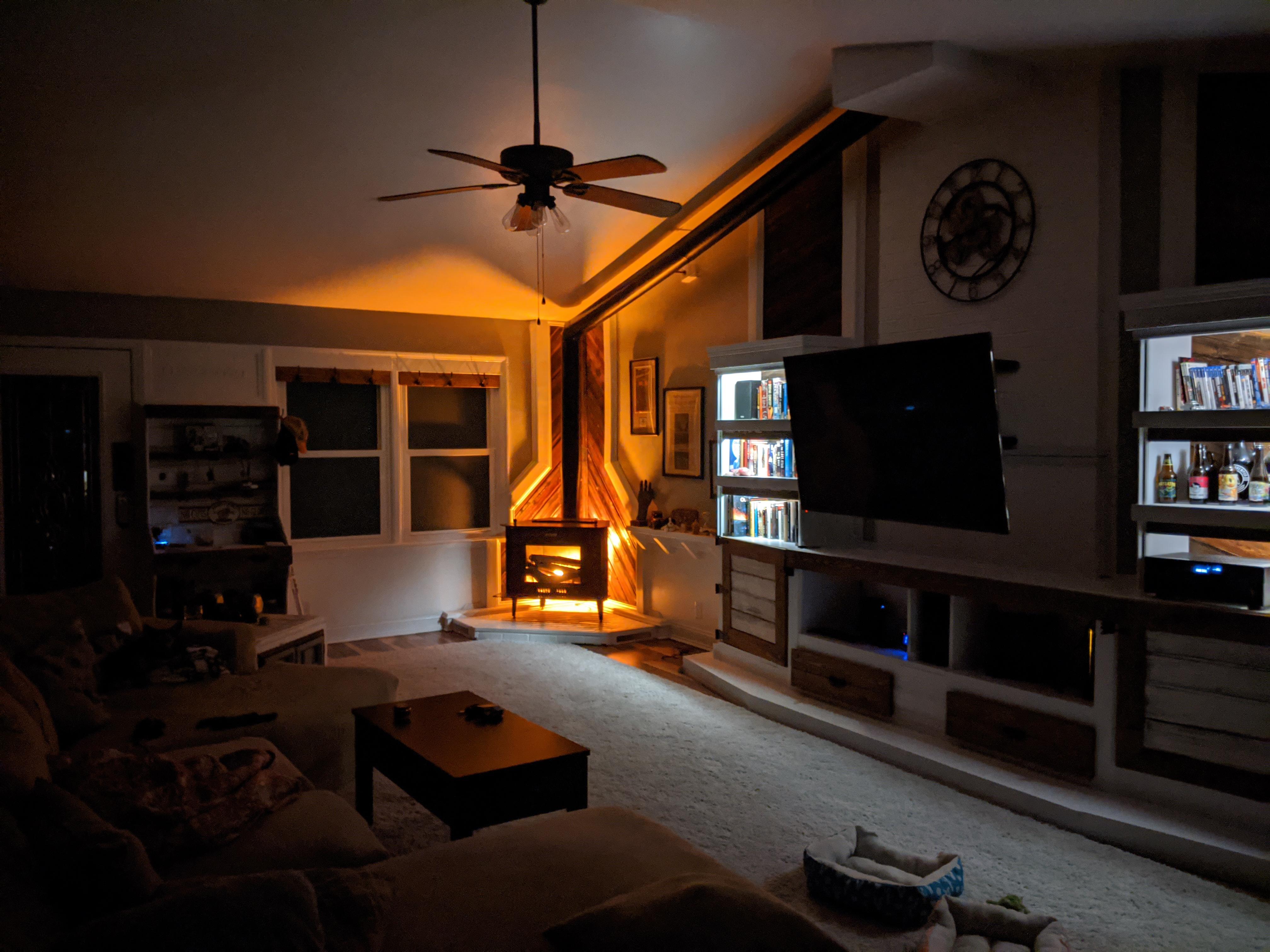 My living room at night : r/malelivingspace