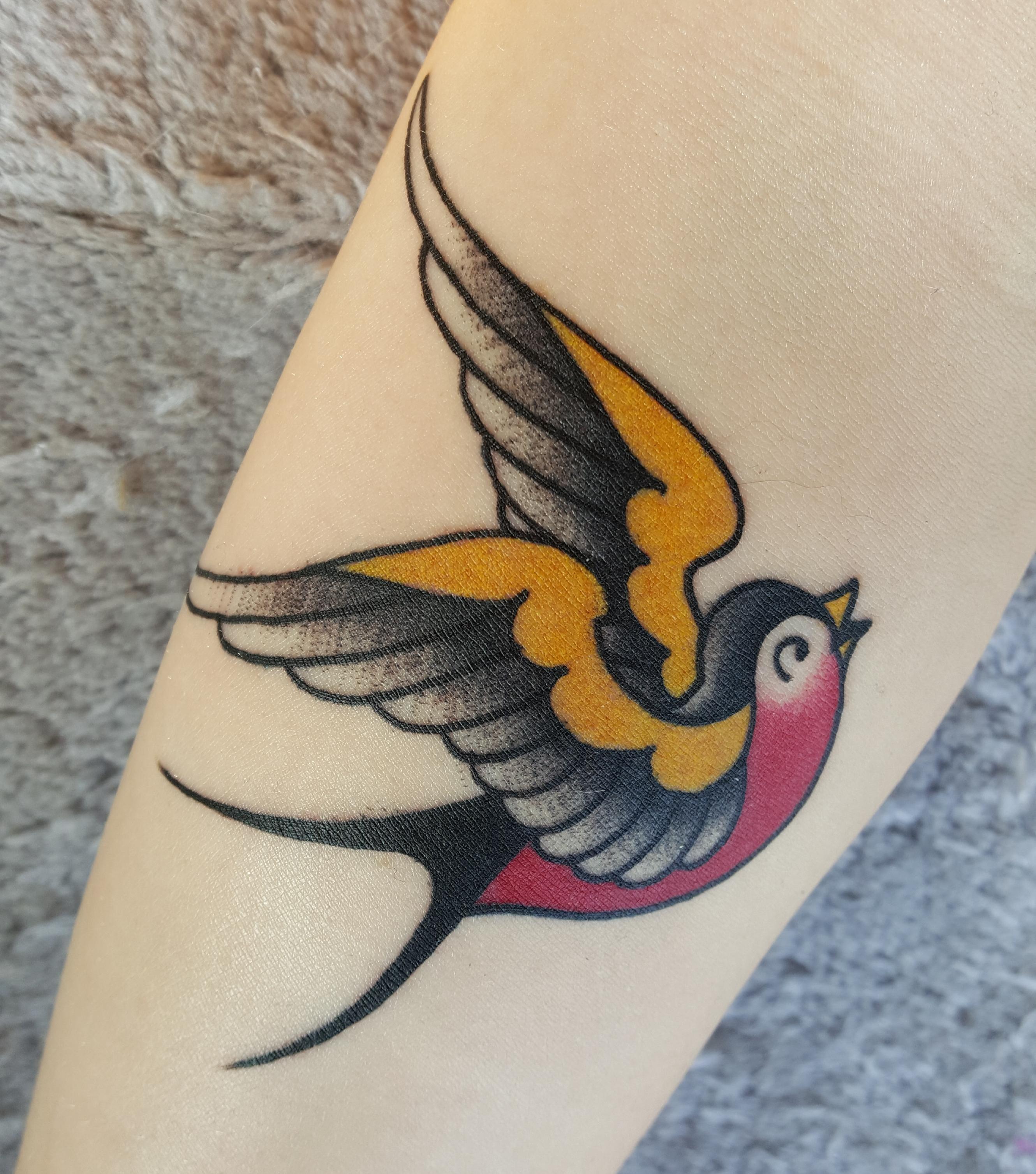 American Traditional Bird Tattoo