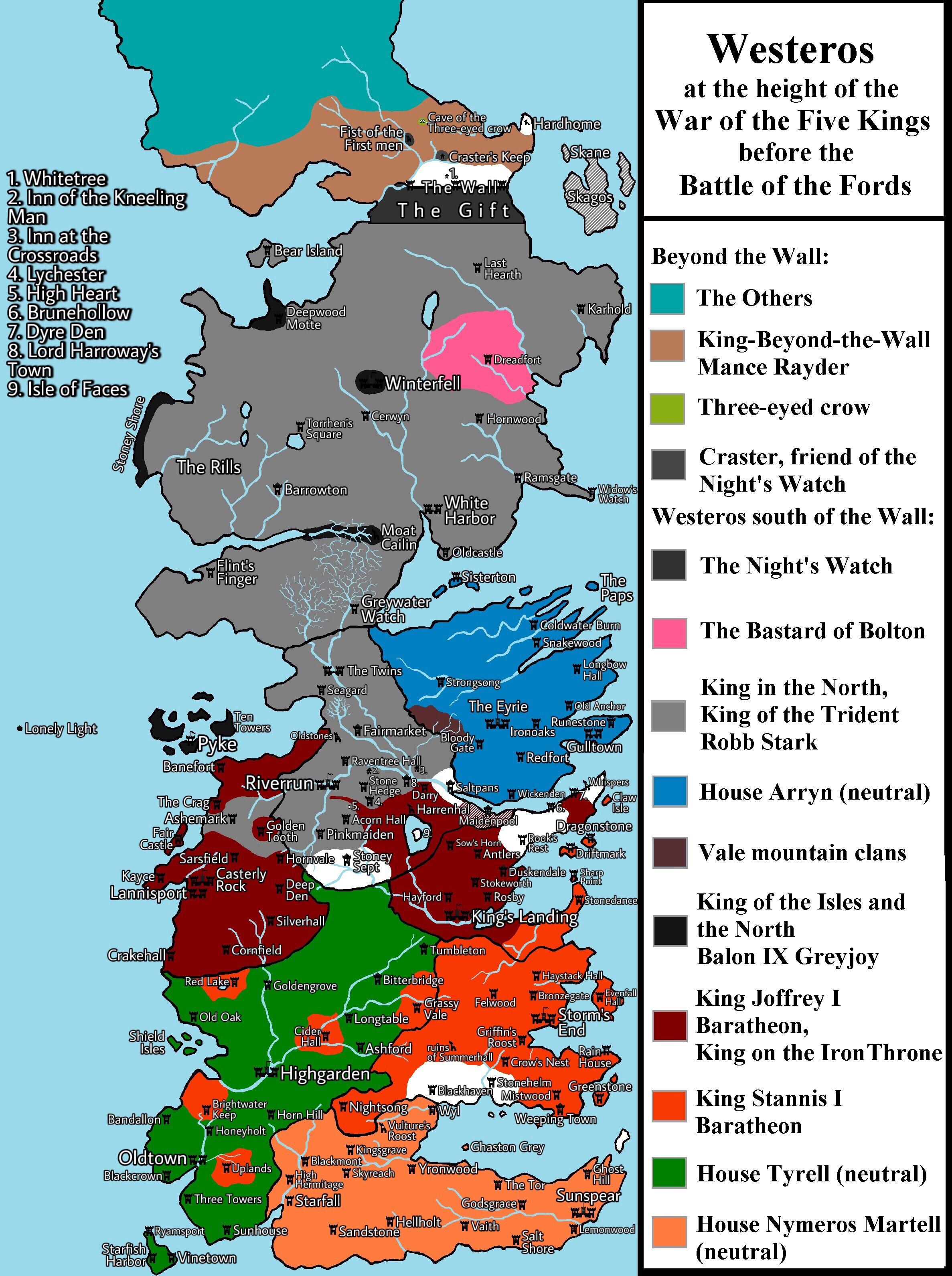 Map of Westeros at the height of the Wot5K [Spoilers Main] : r/asoiaf