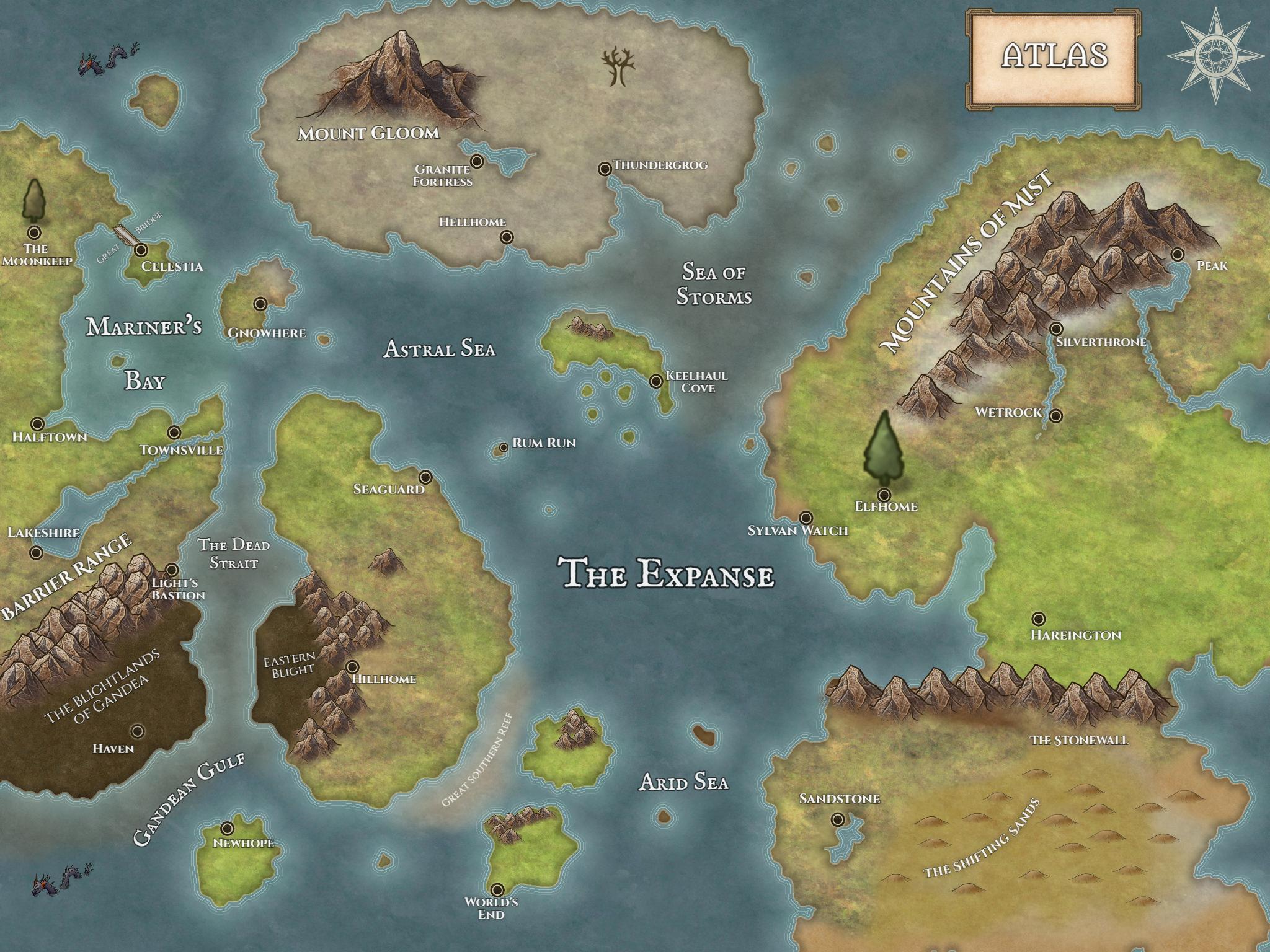 My D&D 5e campaign world - Atlas : r/inkarnate