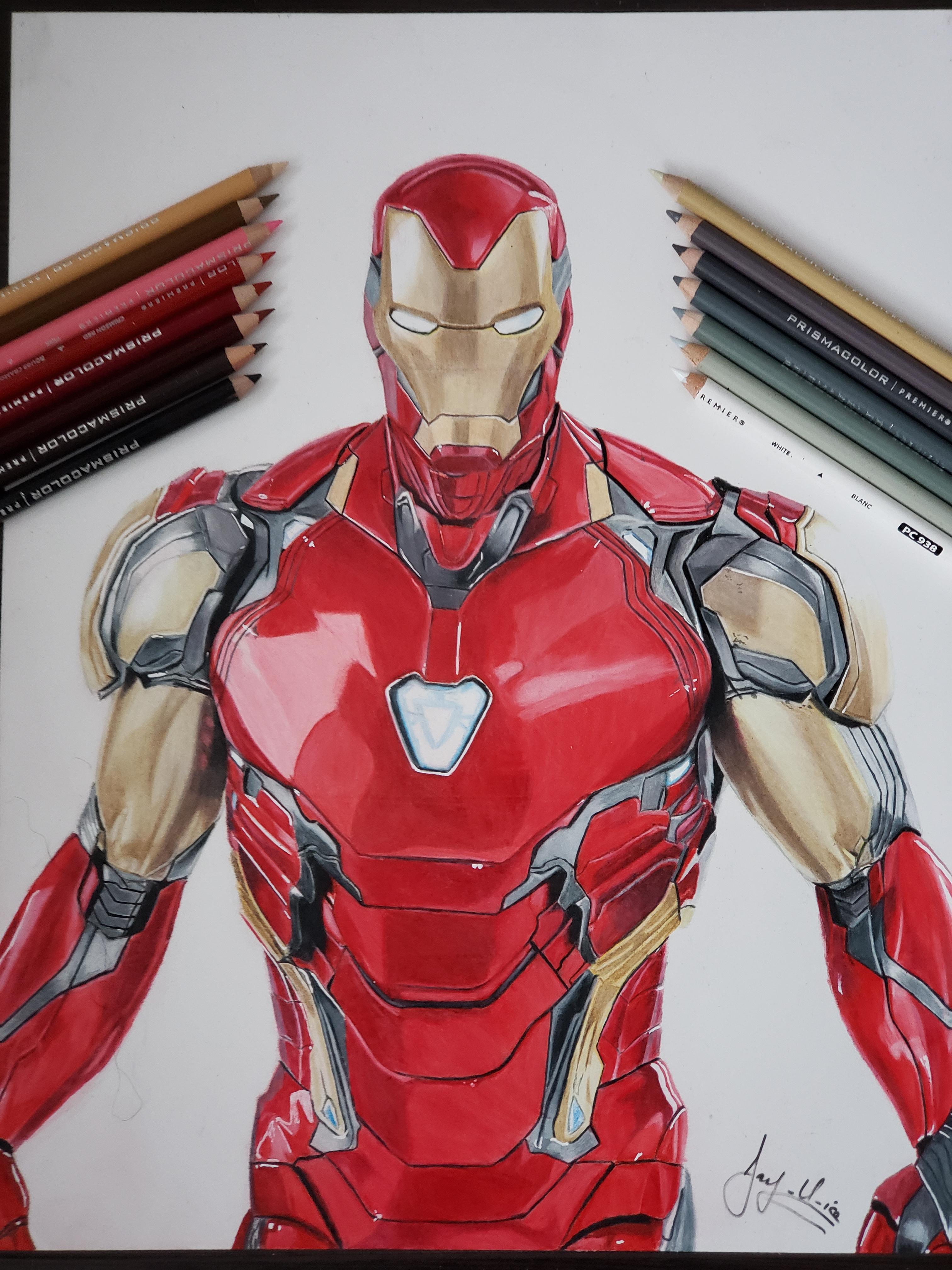 I wanted to share a drawing I made of Ironman Mark 85 suit : r/ironman