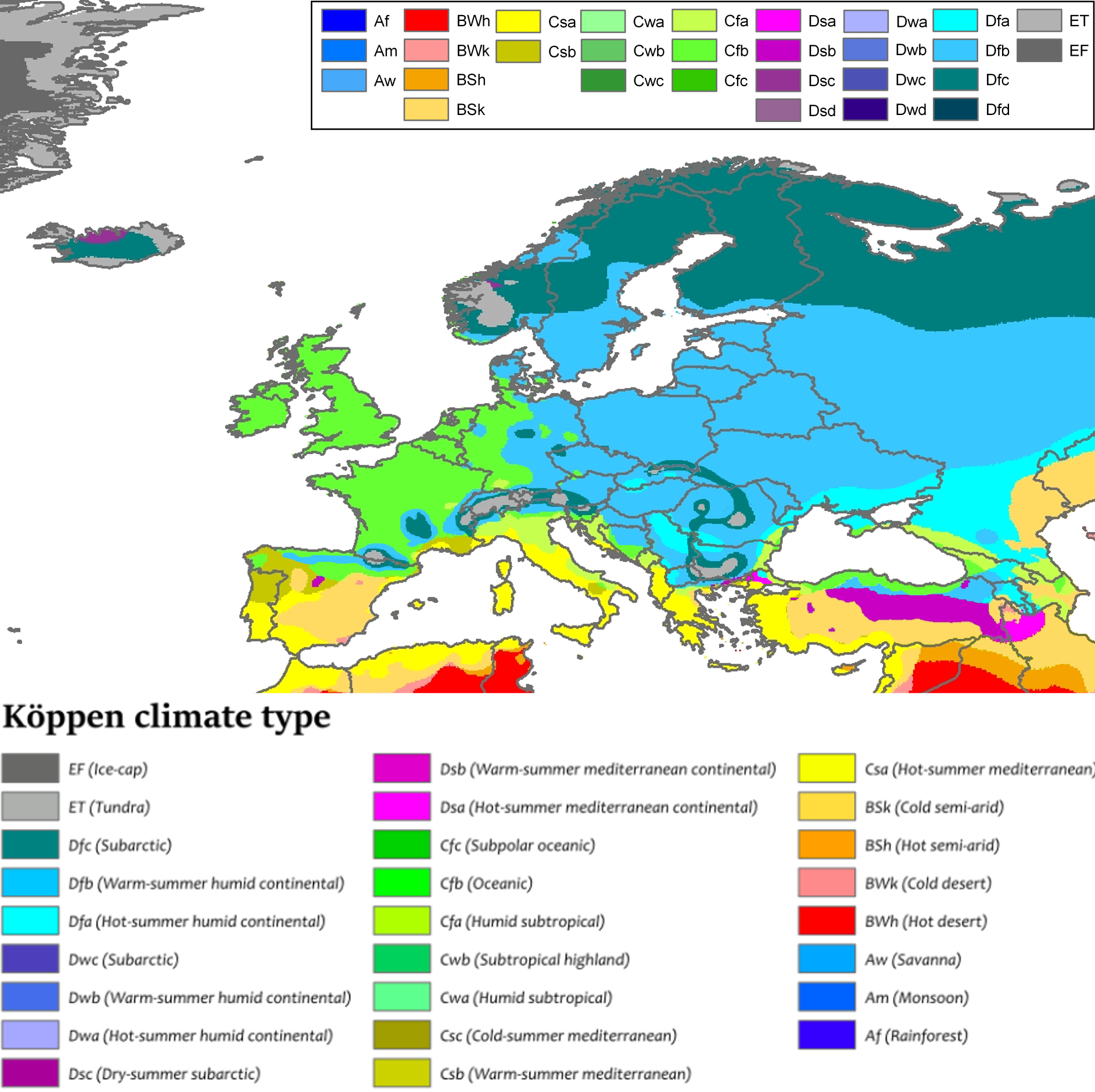 What Are The Major Climate Zones In Europe