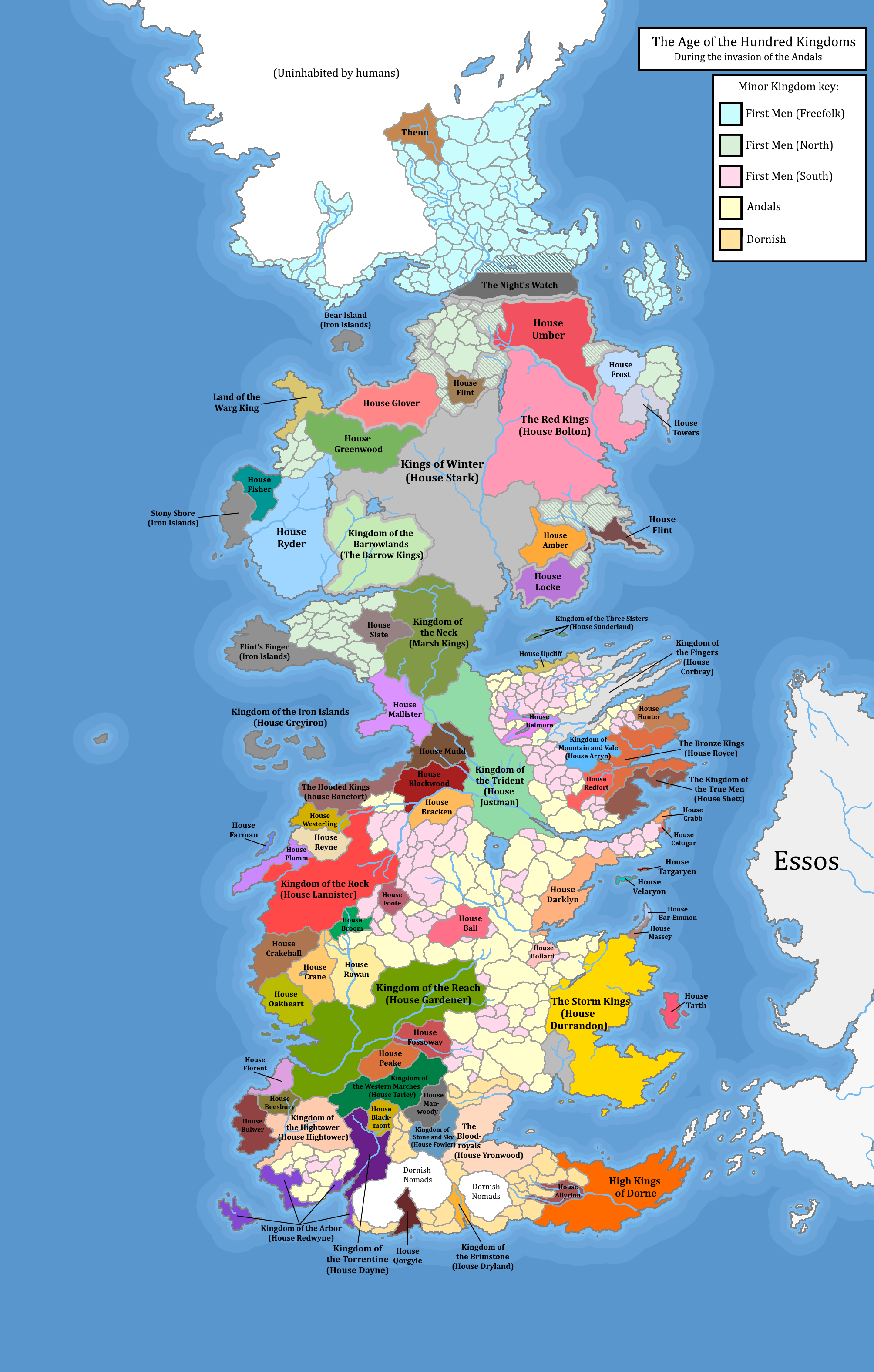 (no spoilers) Map of The Age of the Hundred Kingdoms : r/asoiaf