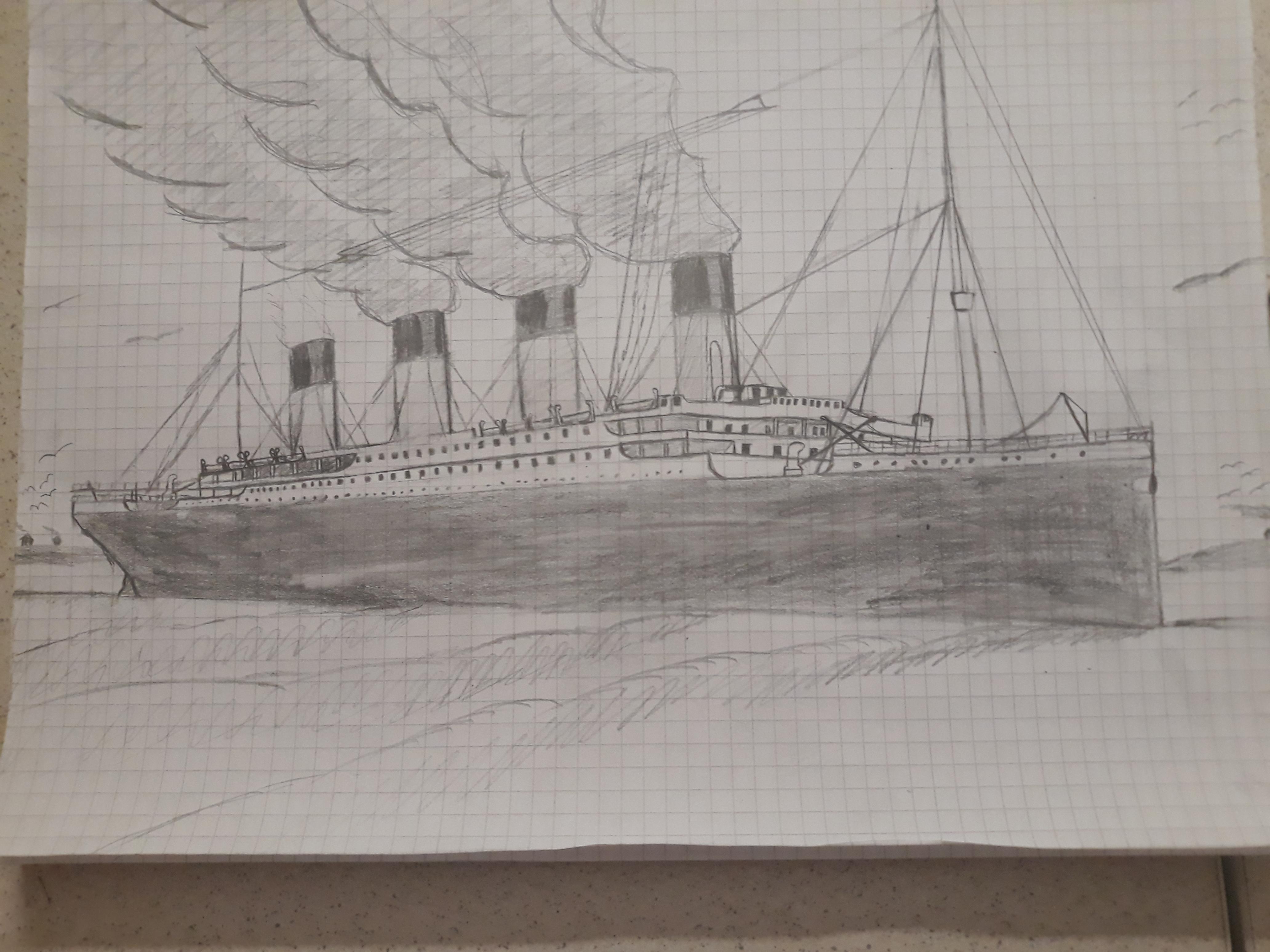 My attempt of drawing RMS Titanic : r/titanic