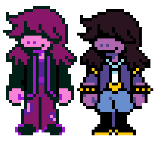 I swapped Susie's dark world and light world colours : r/Deltarune