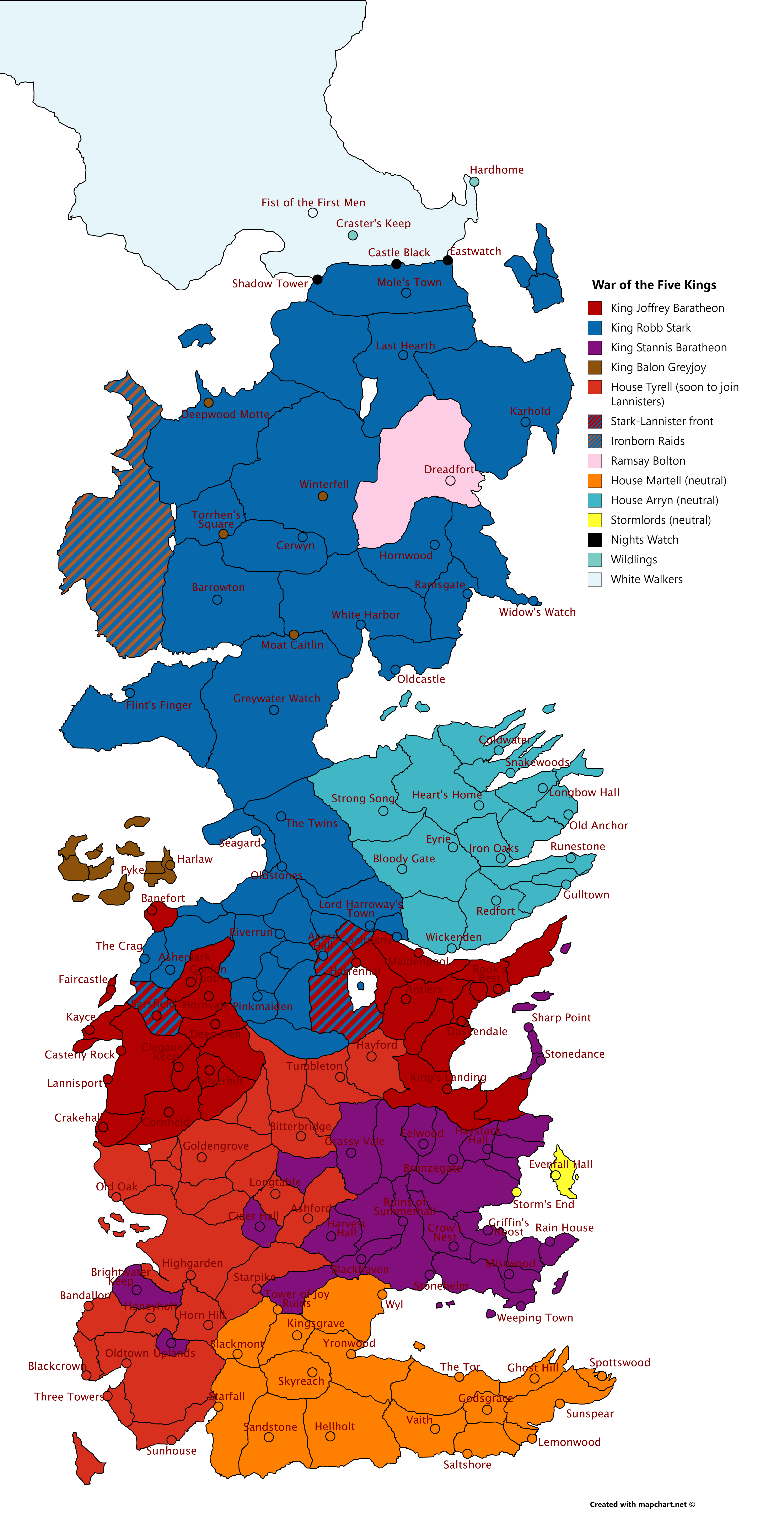 [Spoiler Main] Map of Westeros at the height of the War of the Five ...