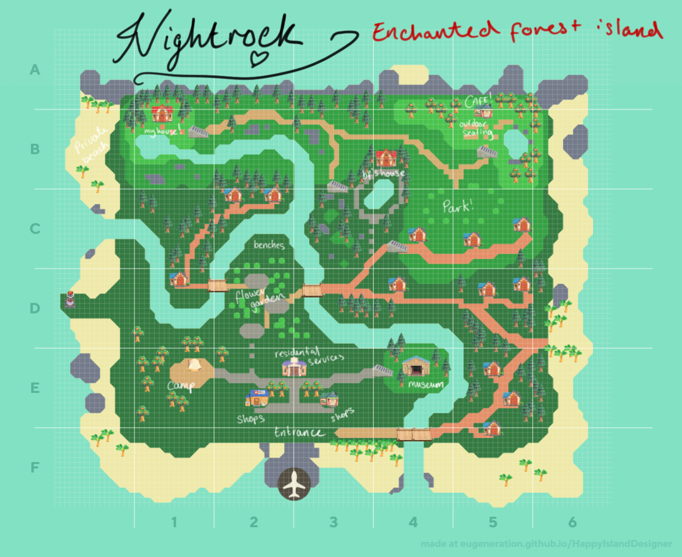 My first island mock up! My enchanted forest themed island, Nightrock ...