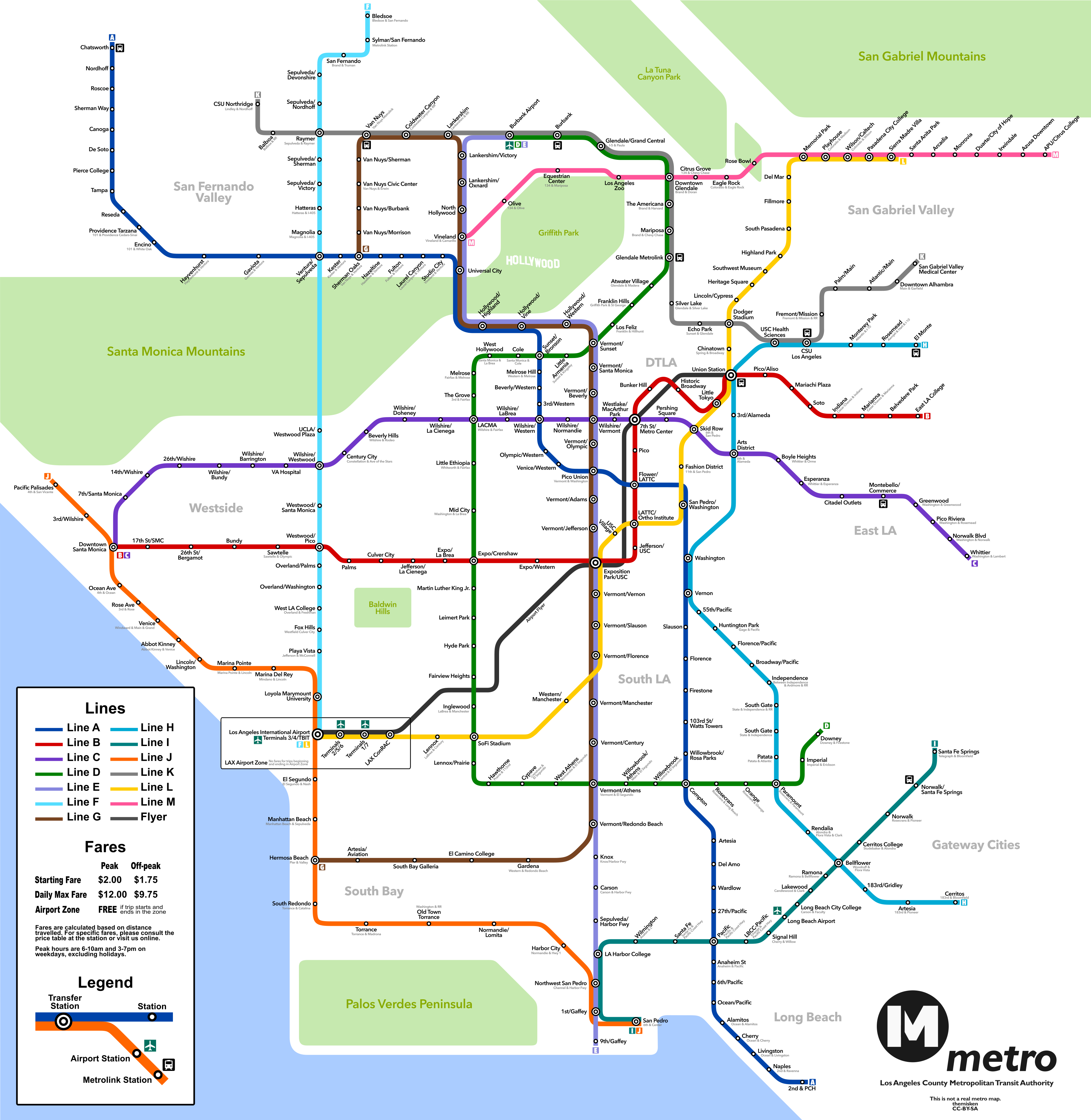 Fantasy LA Metro Map : r/imaginarymaps