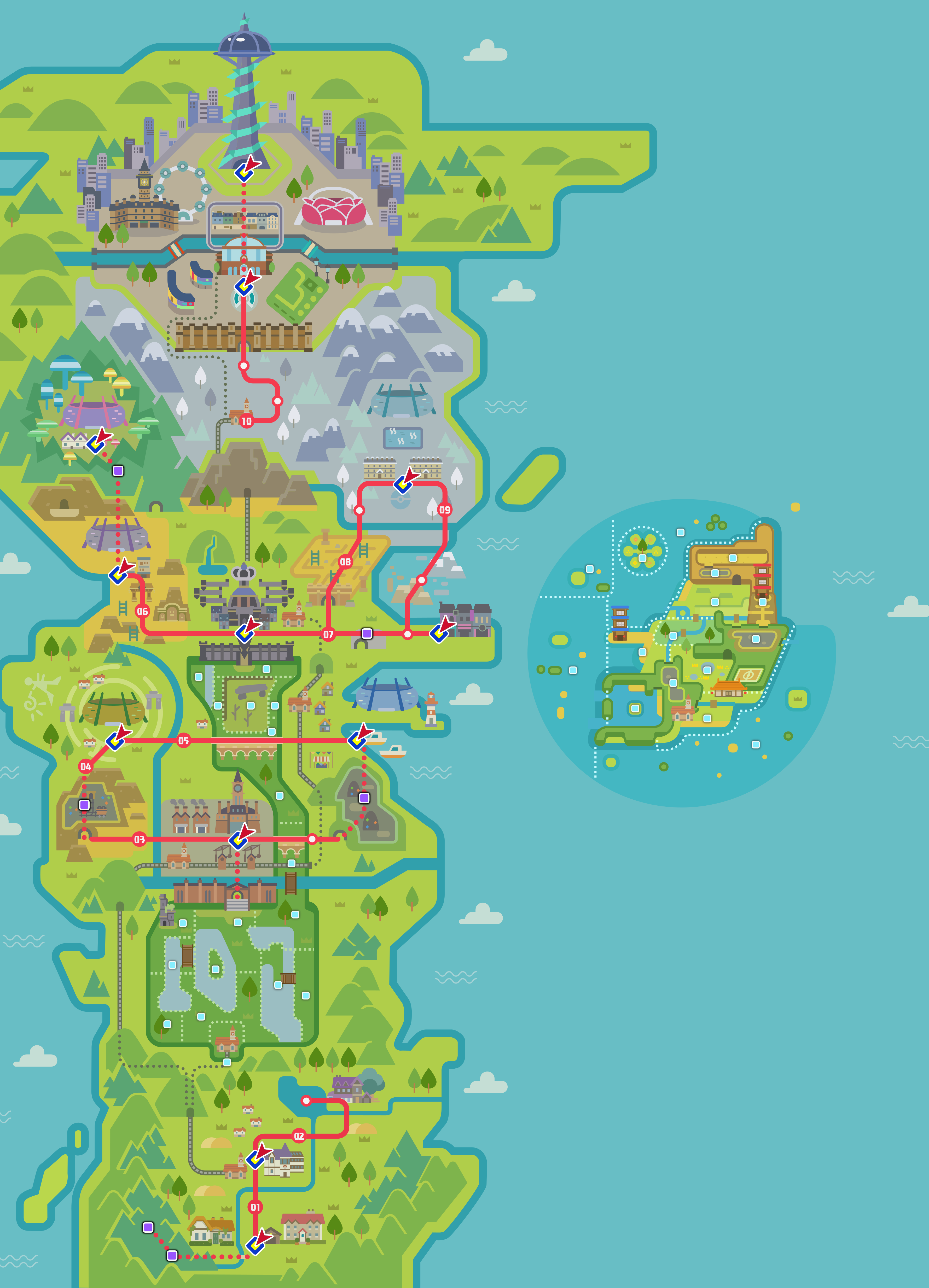 I recreated some of the Pokémon regional maps and made quizzes about ...