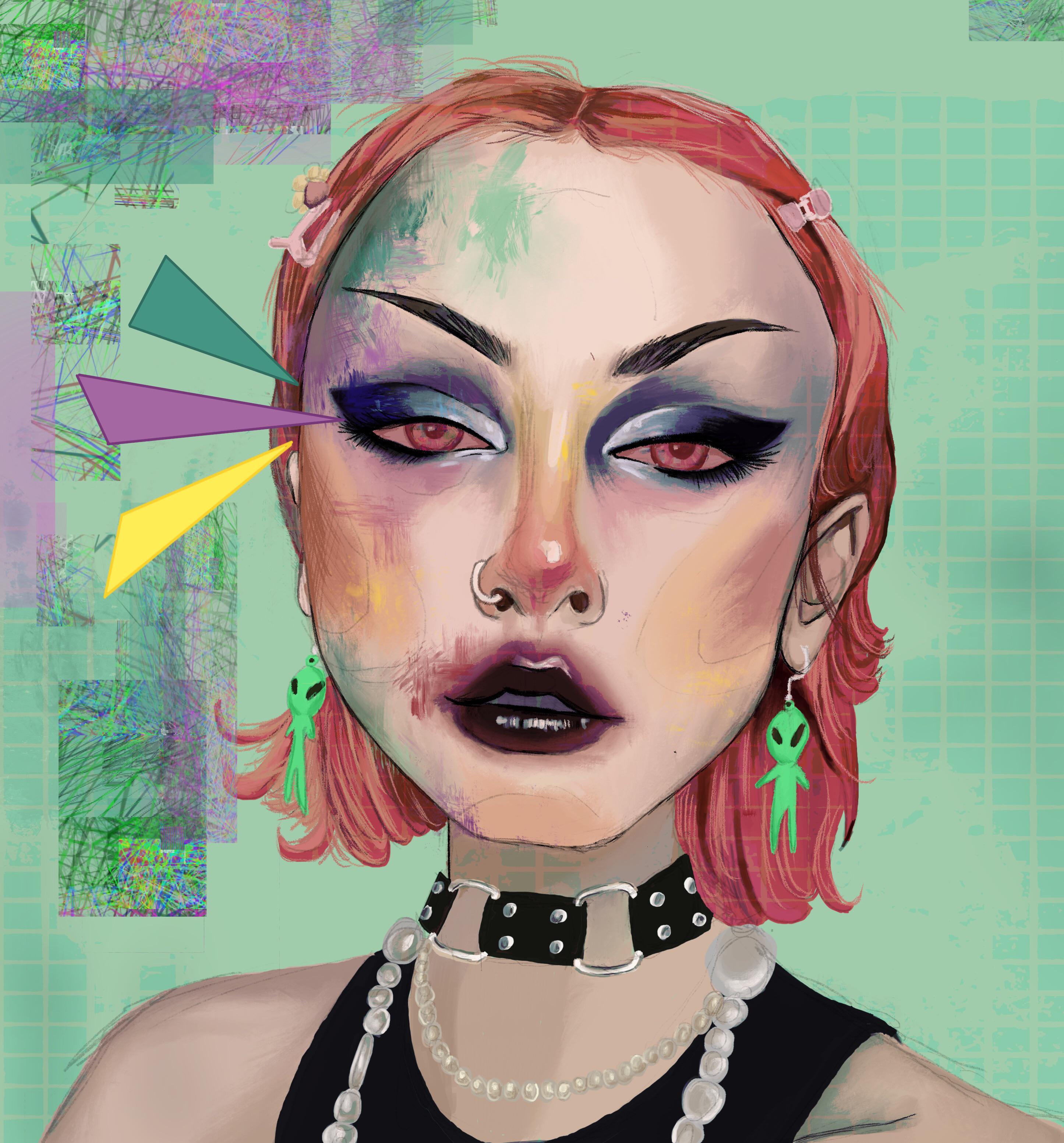 Fun with mixed media. Ref: eve.frsr : r/ProCreate